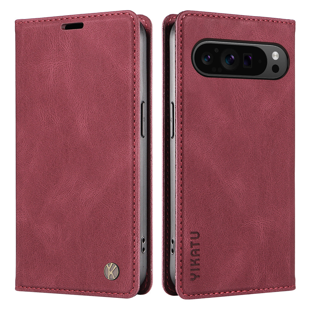 YIKATU YK-005 For Google Pixel 9 Pro Case Skin-touch Leather Card Slots Phone Cover