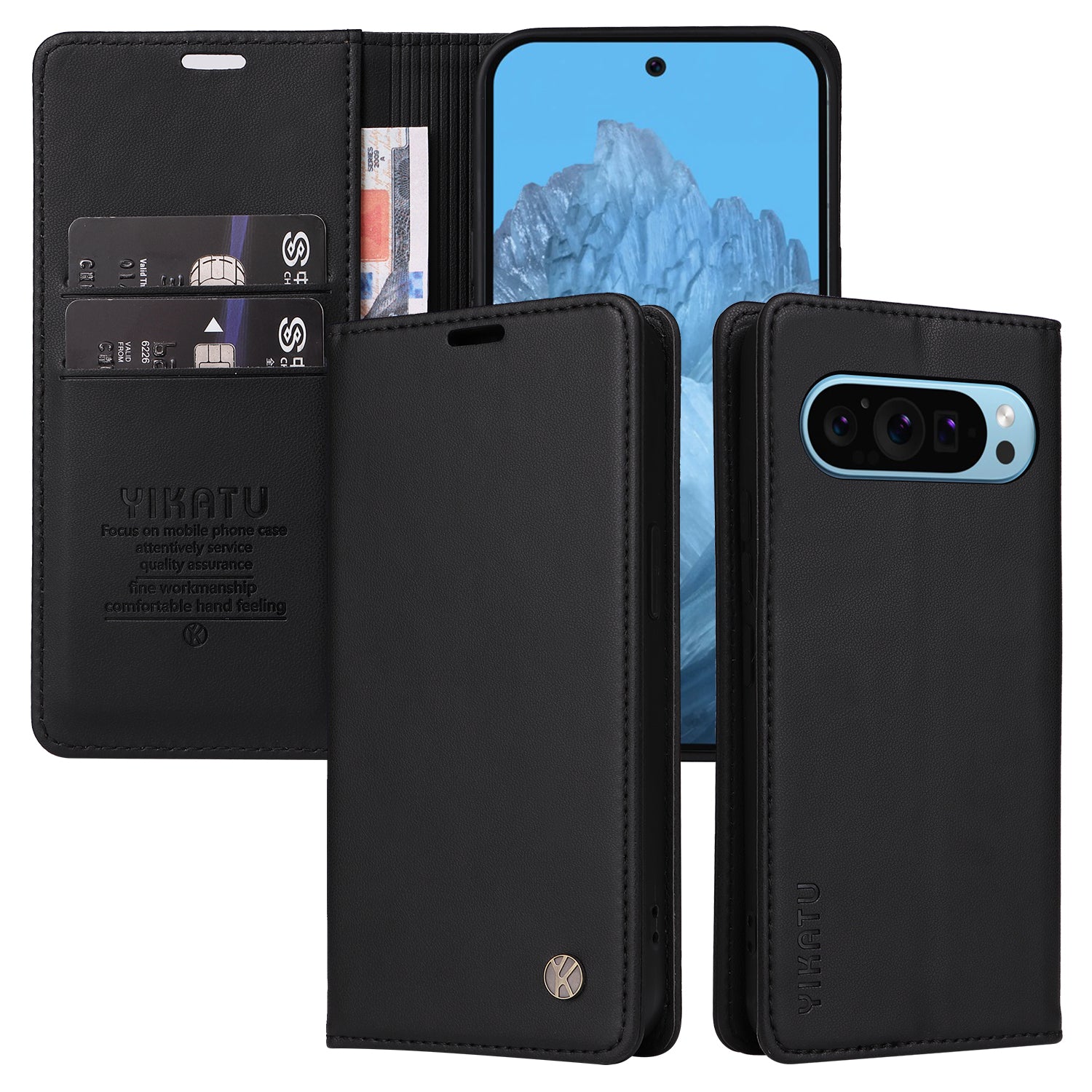 YIKATU YK-001 For Google Pixel 9 Case Magnetic Closure PU Leather Phone Cover