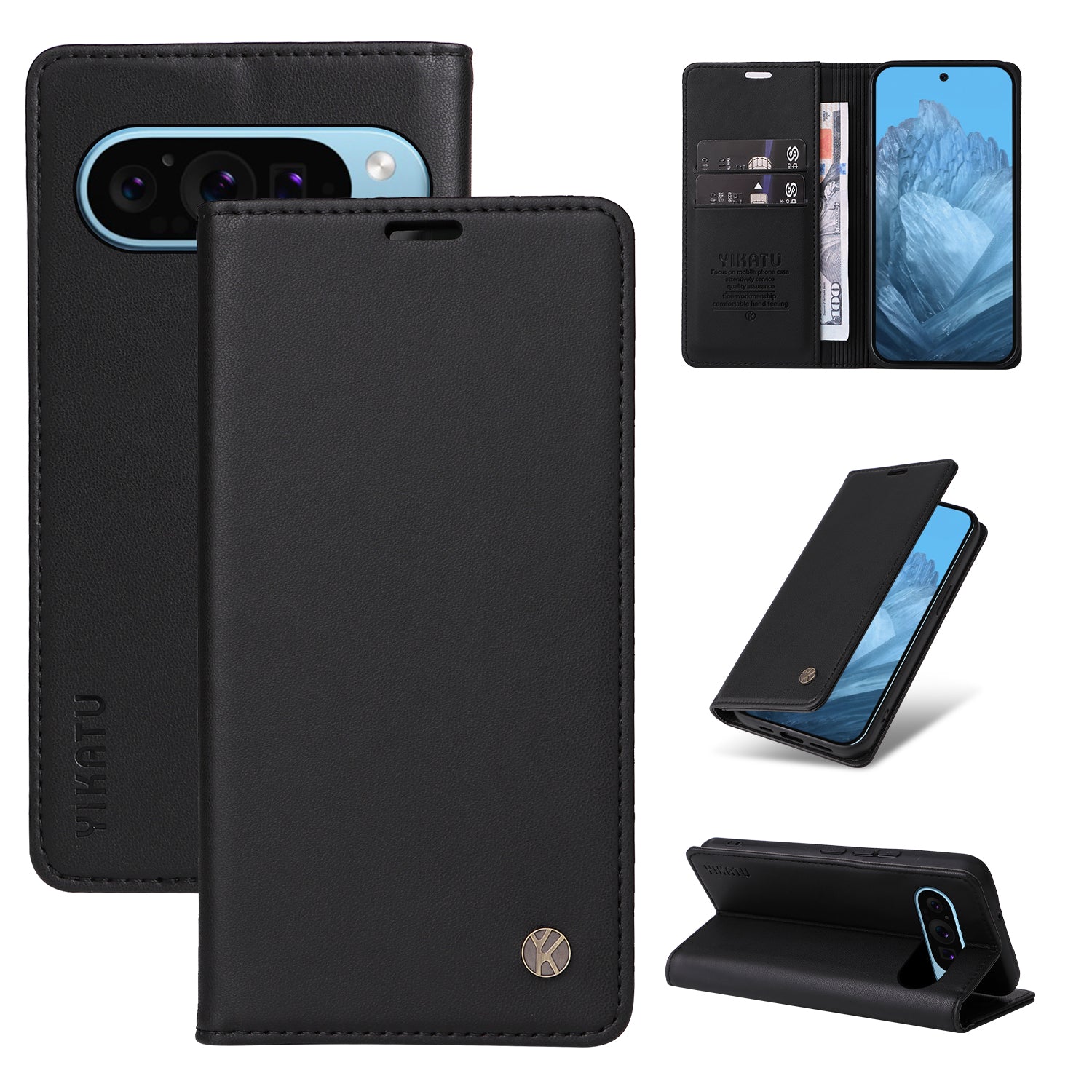 YIKATU YK-001 For Google Pixel 9 Case Magnetic Closure PU Leather Phone Cover