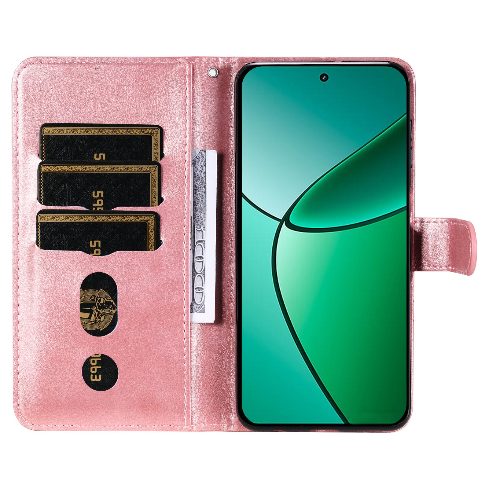 For Realme 12+ 5G Case 3 Card Holder Slots Zipper Pocket Leather Phone Cover