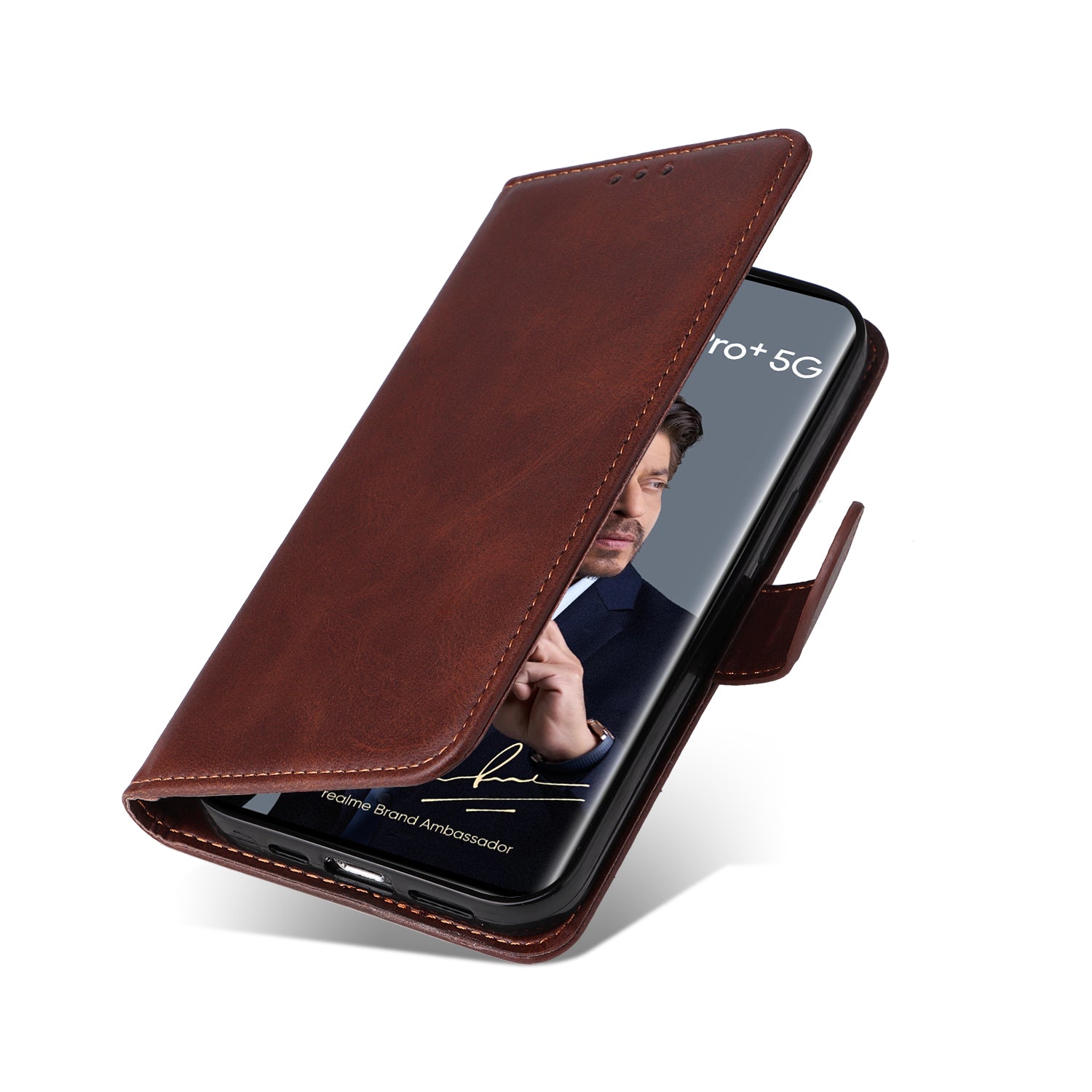 For Realme 12 Pro 5G / 12 Pro+ 5G Case Leather Folding Stand Phone Cover with 3 Card Holder