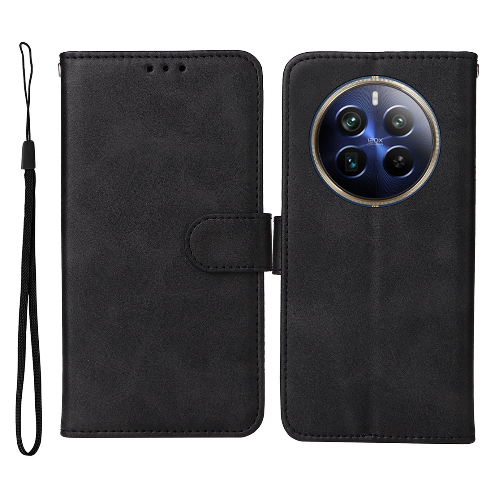 For Realme 12 Pro 5G / 12 Pro+ 5G Case Leather Folding Stand Phone Cover with 3 Card Holder