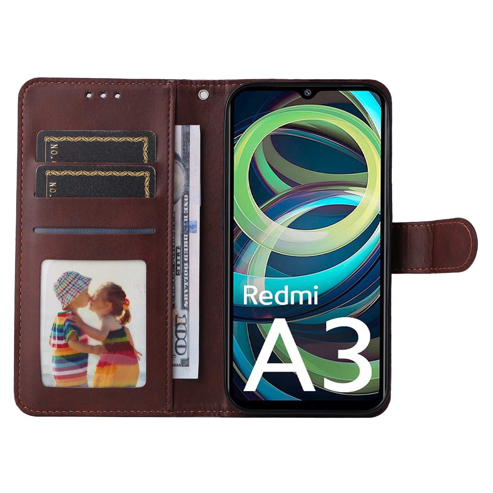 For Xiaomi Redmi A3 / Poco C61 4G Case Magnetic Clasp Leather Flip Wallet Phone Cover
