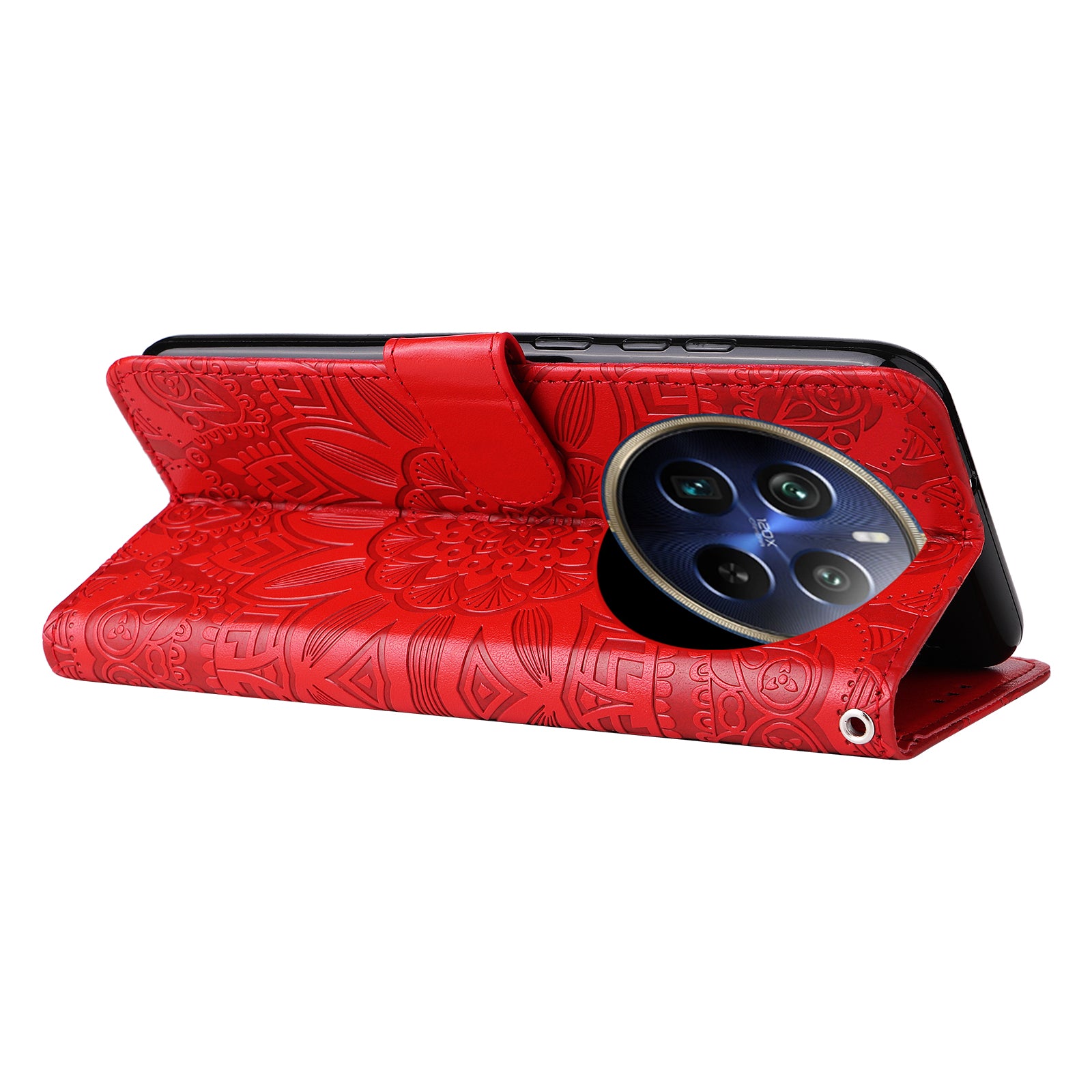 For Realme 12 Pro 5G / 12 Pro+ 5G Leather Case Imprinted Sunflower Flip Folio Wallet Phone Cover