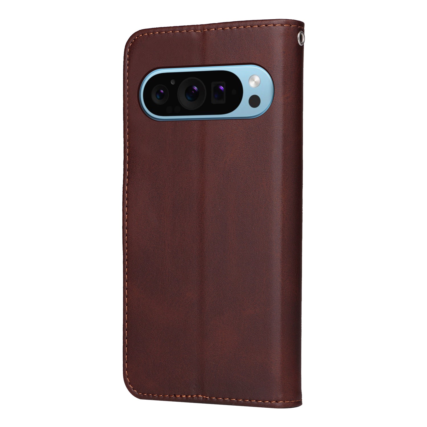 For Google Pixel 9 Leather Case 3 Card Slots Stand View Phone Cover Calf Texture