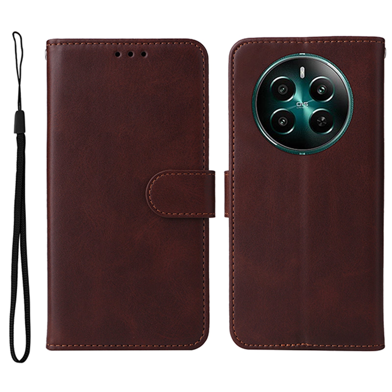 For Realme 12+ 5G Case Viewing Stand 3 Card Holder PU Leather Phone Cover