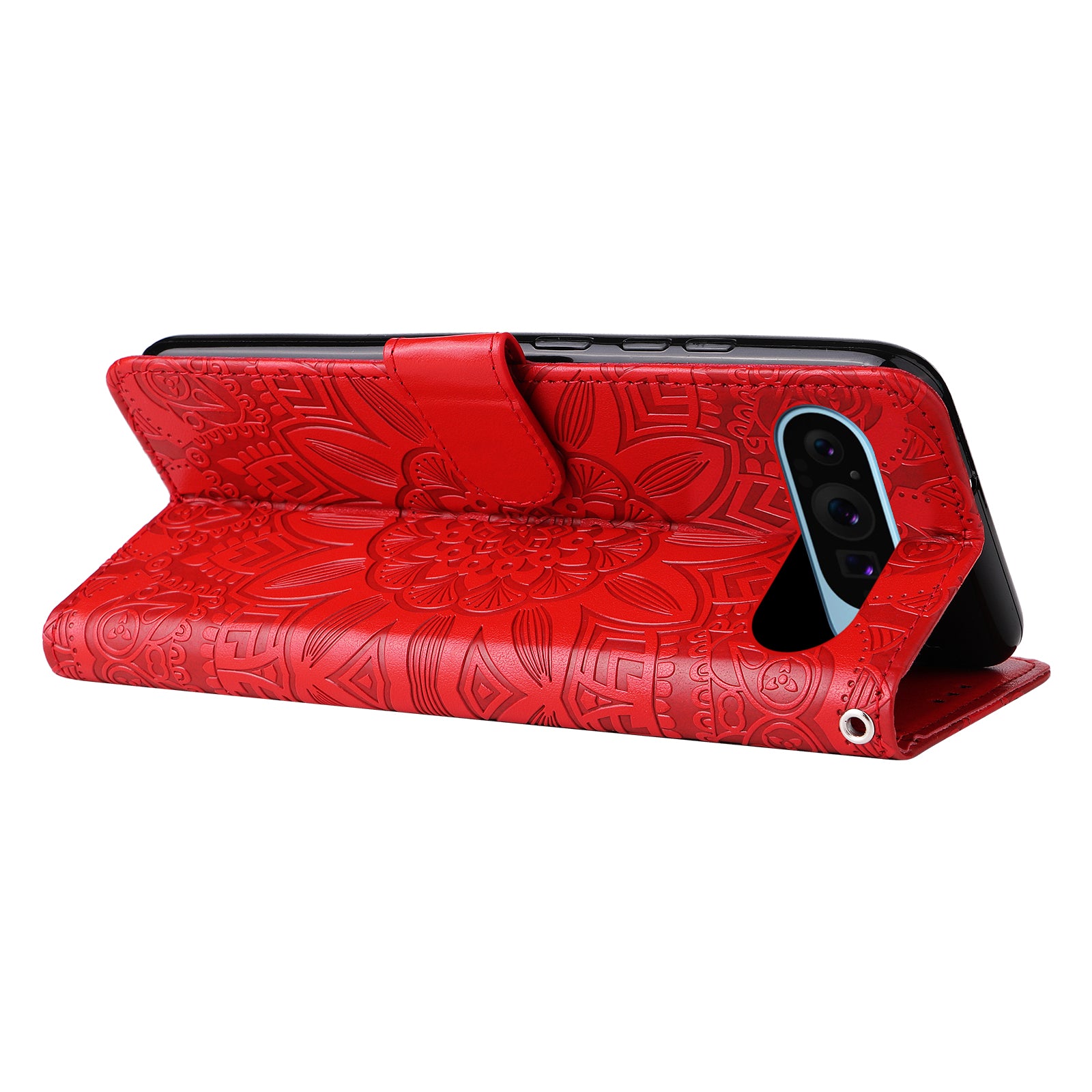 For Google Pixel 9 Case Leather Sunflower Card Holder Stand Phone Cover