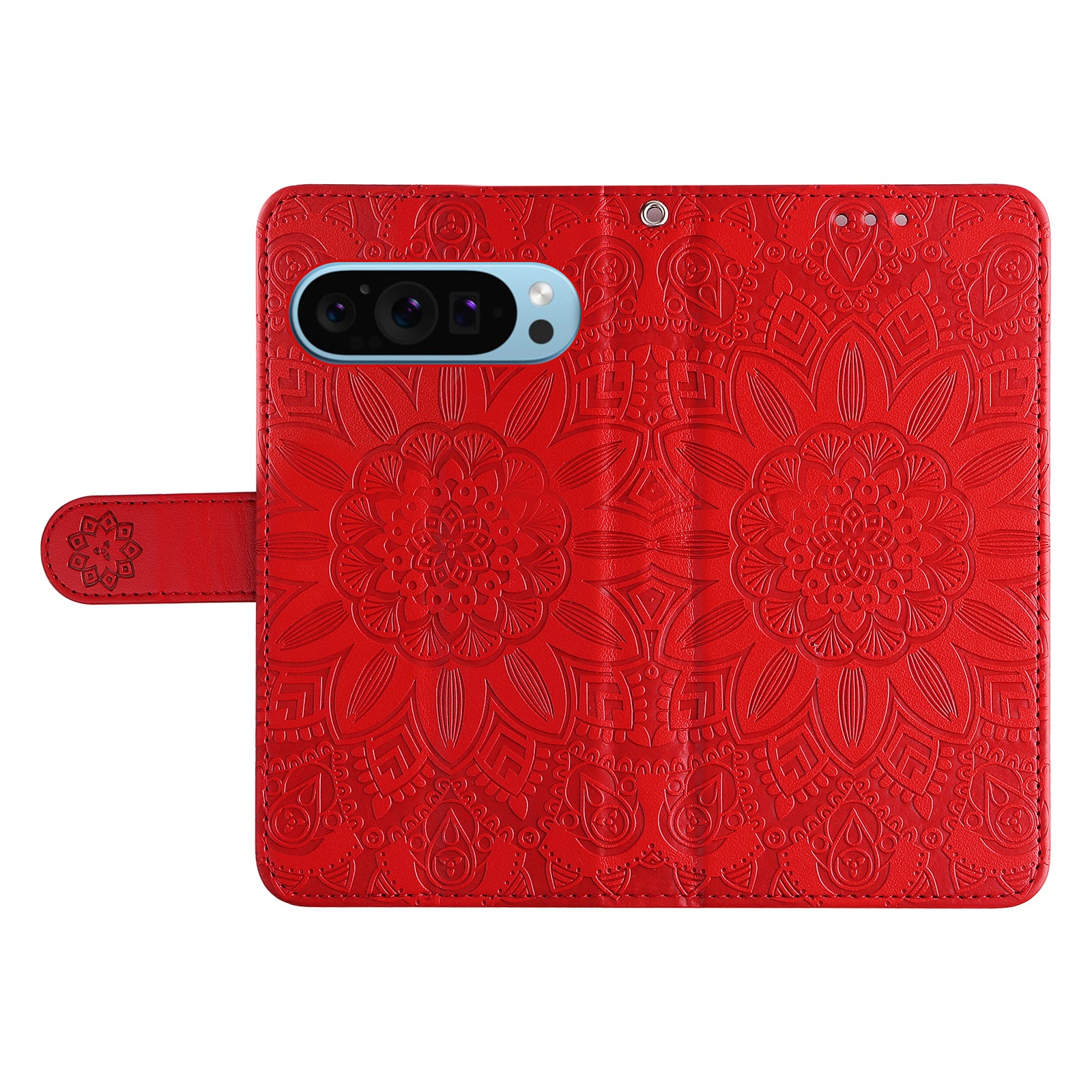 For Google Pixel 9 Case Leather Sunflower Card Holder Stand Phone Cover