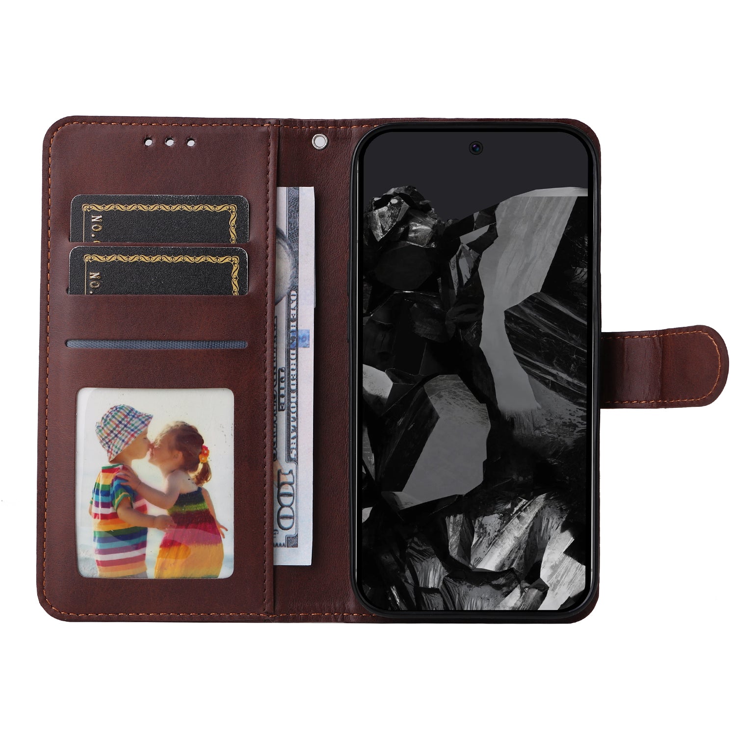 For Google Pixel 9 Pro Case PU Leather Calf Texture Wallet Flip Phone Cover