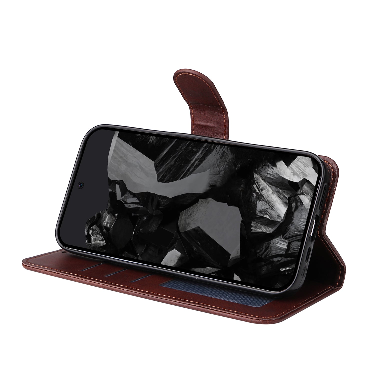 For Google Pixel 9 Pro Case PU Leather Calf Texture Wallet Flip Phone Cover