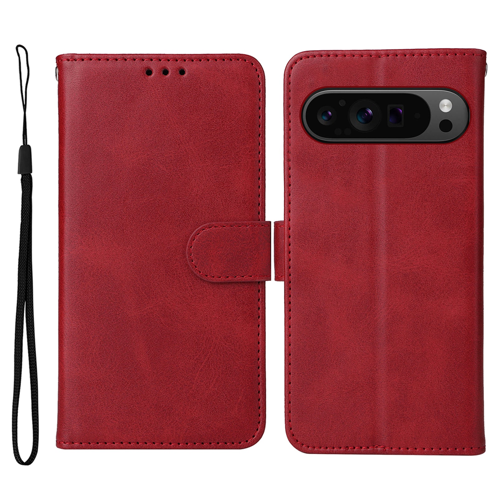 For Google Pixel 9 Pro Case PU Leather Calf Texture Wallet Flip Phone Cover