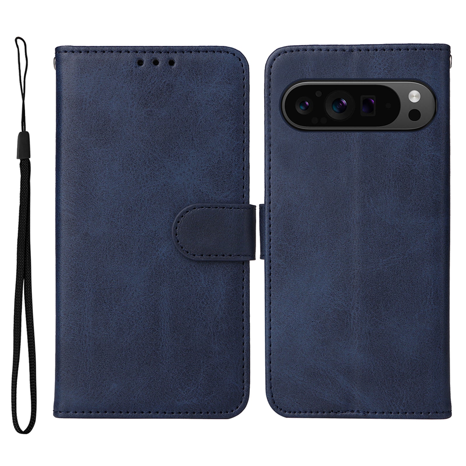 For Google Pixel 9 Pro Case PU Leather Calf Texture Wallet Flip Phone Cover
