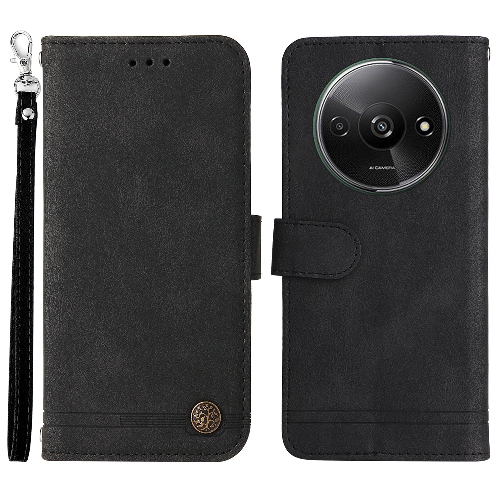 For Xiaomi Redmi A3 / Poco C61 4G Case PU Leather Phone Wallet Cover with Stand