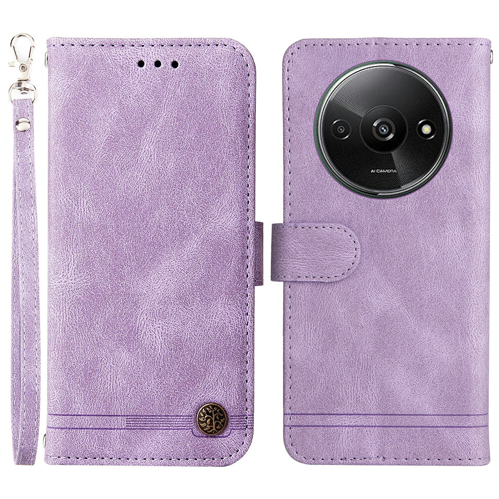 For Xiaomi Redmi A3 / Poco C61 4G Case PU Leather Phone Wallet Cover with Stand