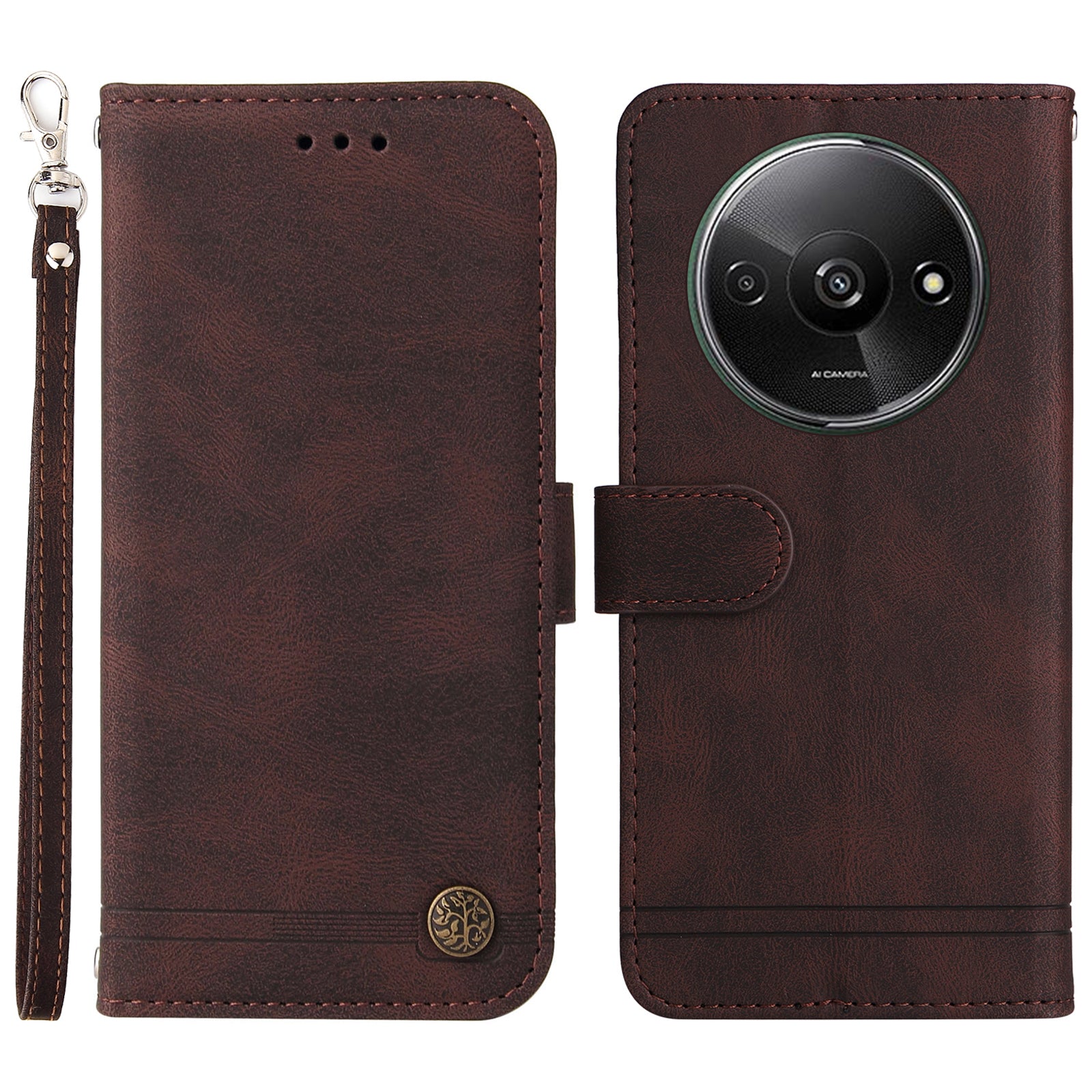 For Xiaomi Redmi A3 / Poco C61 4G Case PU Leather Phone Wallet Cover with Stand