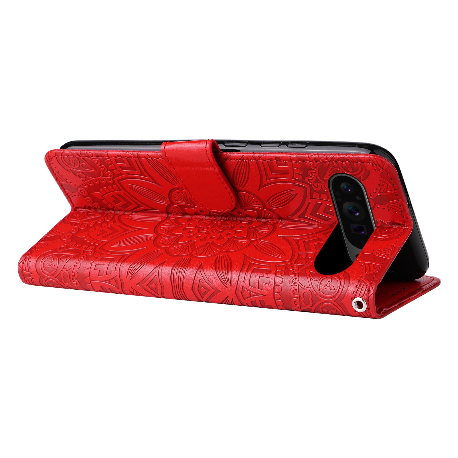 For Google Pixel 9 Pro Case Foldable Stand Imprinted Flower Phone Cover