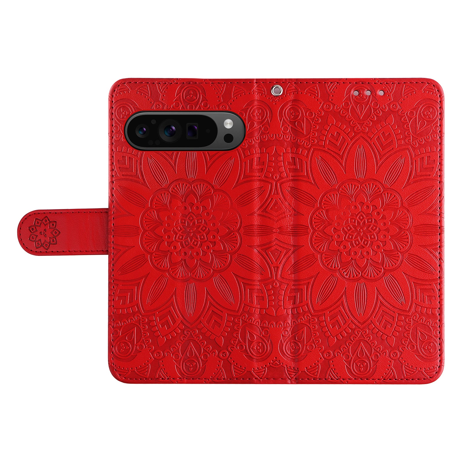 For Google Pixel 9 Pro Case Foldable Stand Imprinted Flower Phone Cover