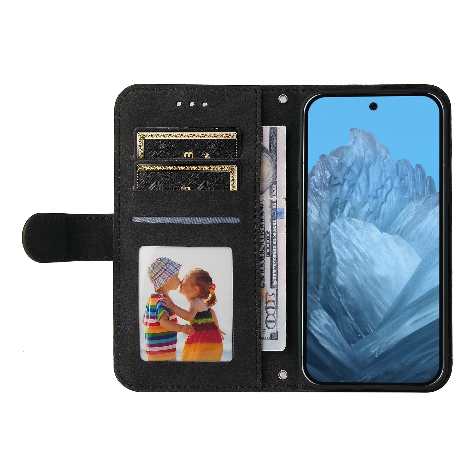 For Google Pixel 9 Leather Wallet Case Stand Phone Cover Skin-touch Texture