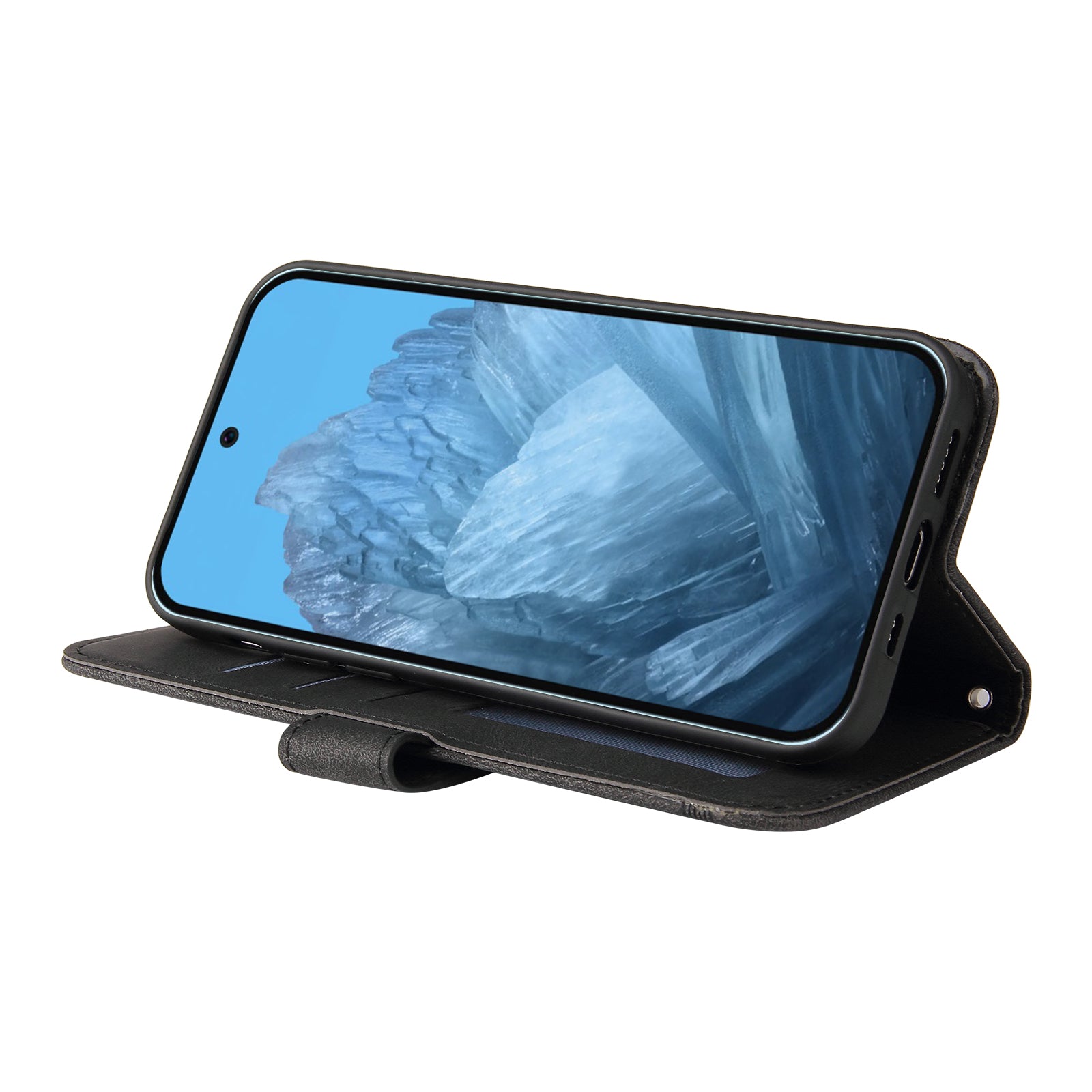 For Google Pixel 9 Leather Wallet Case Stand Phone Cover Skin-touch Texture