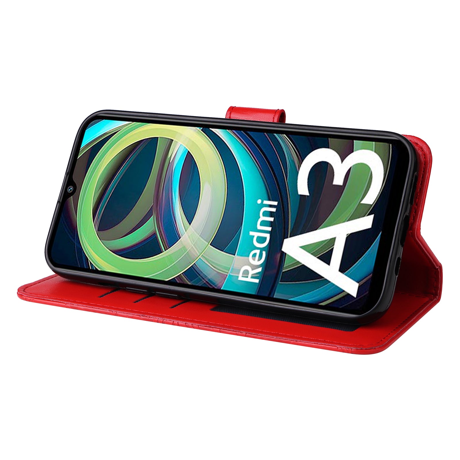 For Xiaomi Redmi A3 / Poco C61 4G Cell Phone Case Imprinted Flower Stand Cover with Handy Strap