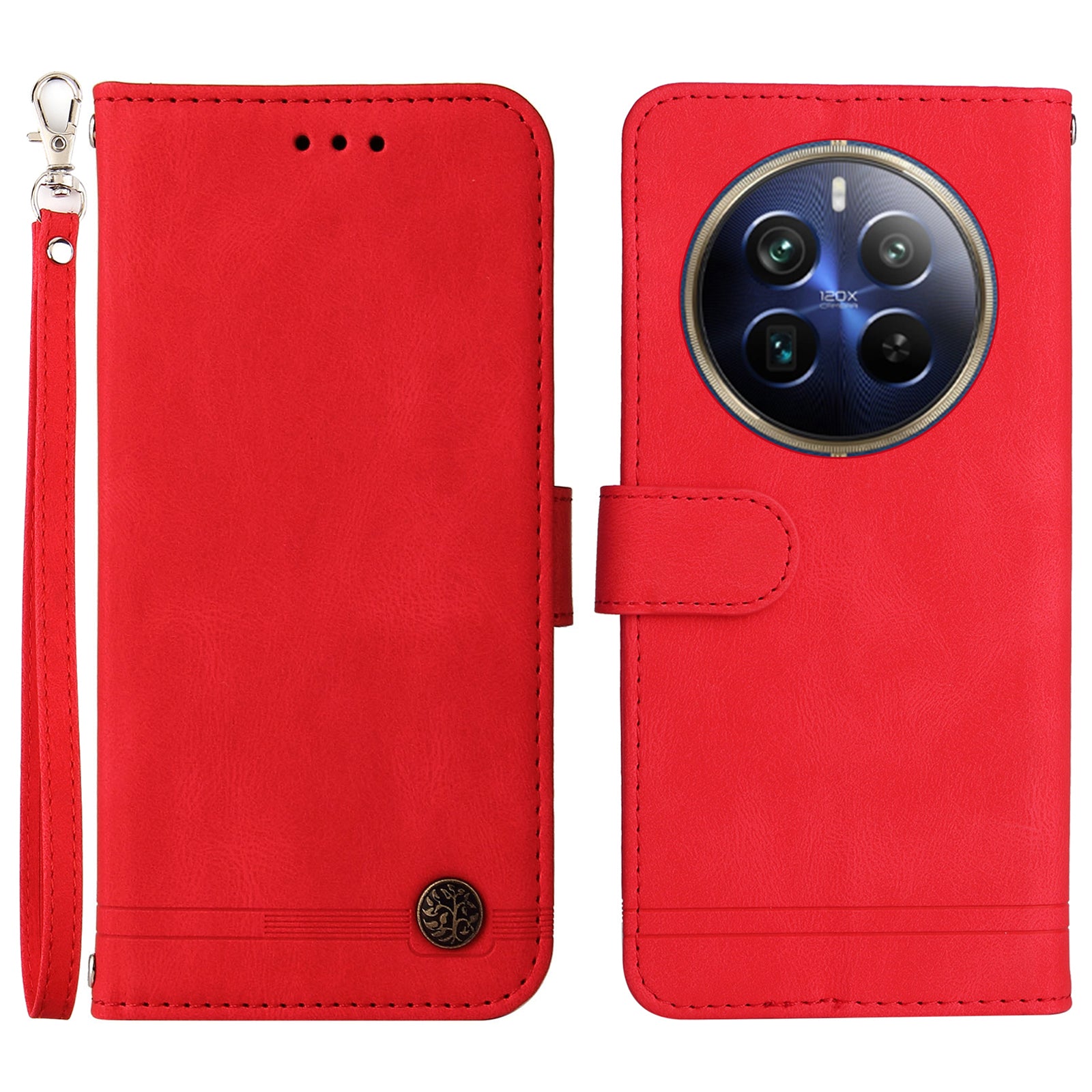 For Realme 12 Pro 5G / 12 Pro+ 5G Leather Case Skin-touch Texture Wallet Phone Cover