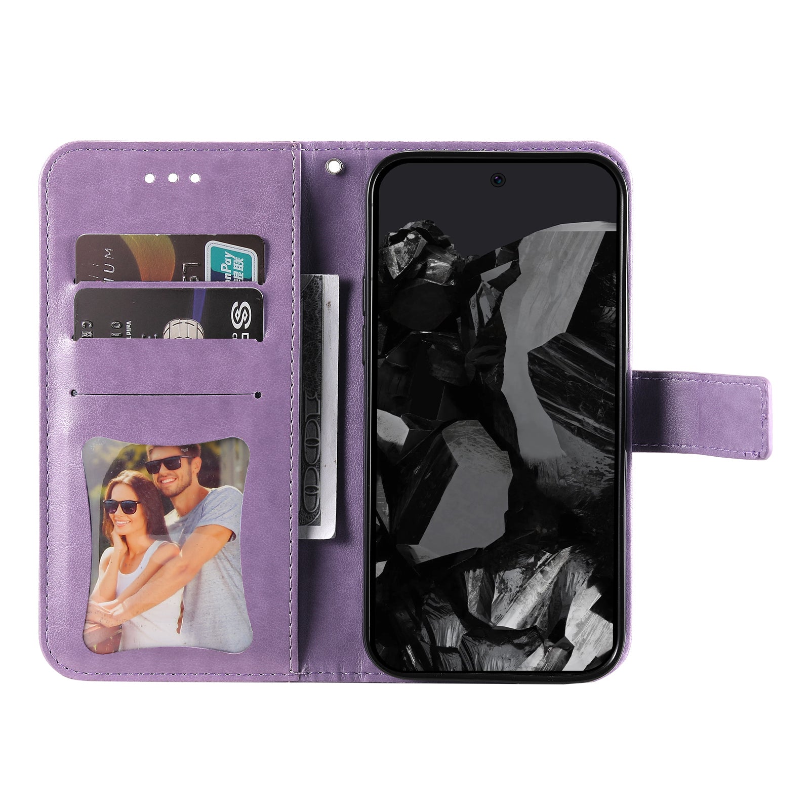 For Google Pixel 9 Pro Wallet Case Flower Pattern Folding Stand Leather Phone Cover