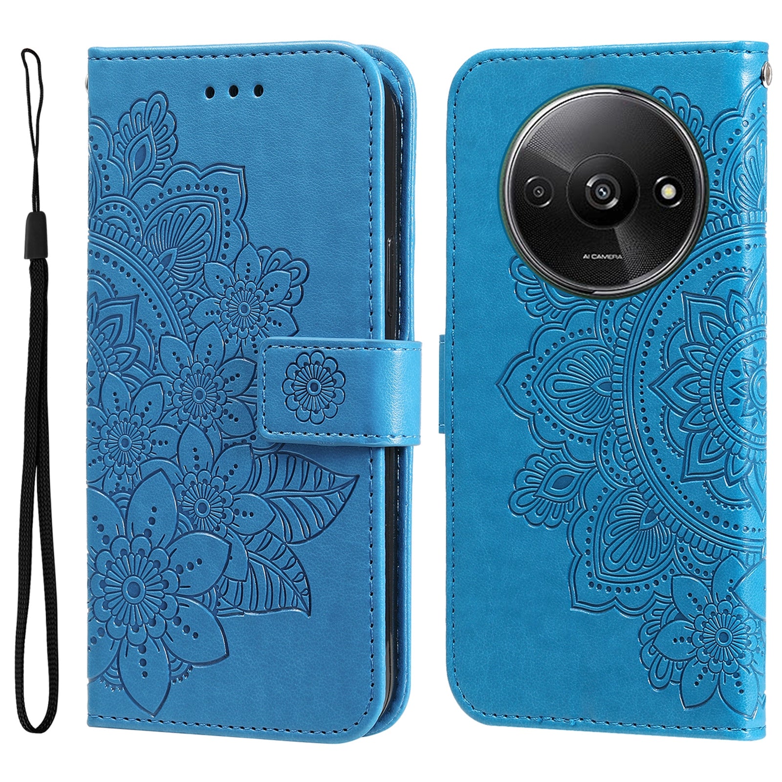 For Xiaomi Redmi A3 / Poco C61 4G Case PU Leather +TPU Phone Cover with Wallet Stand