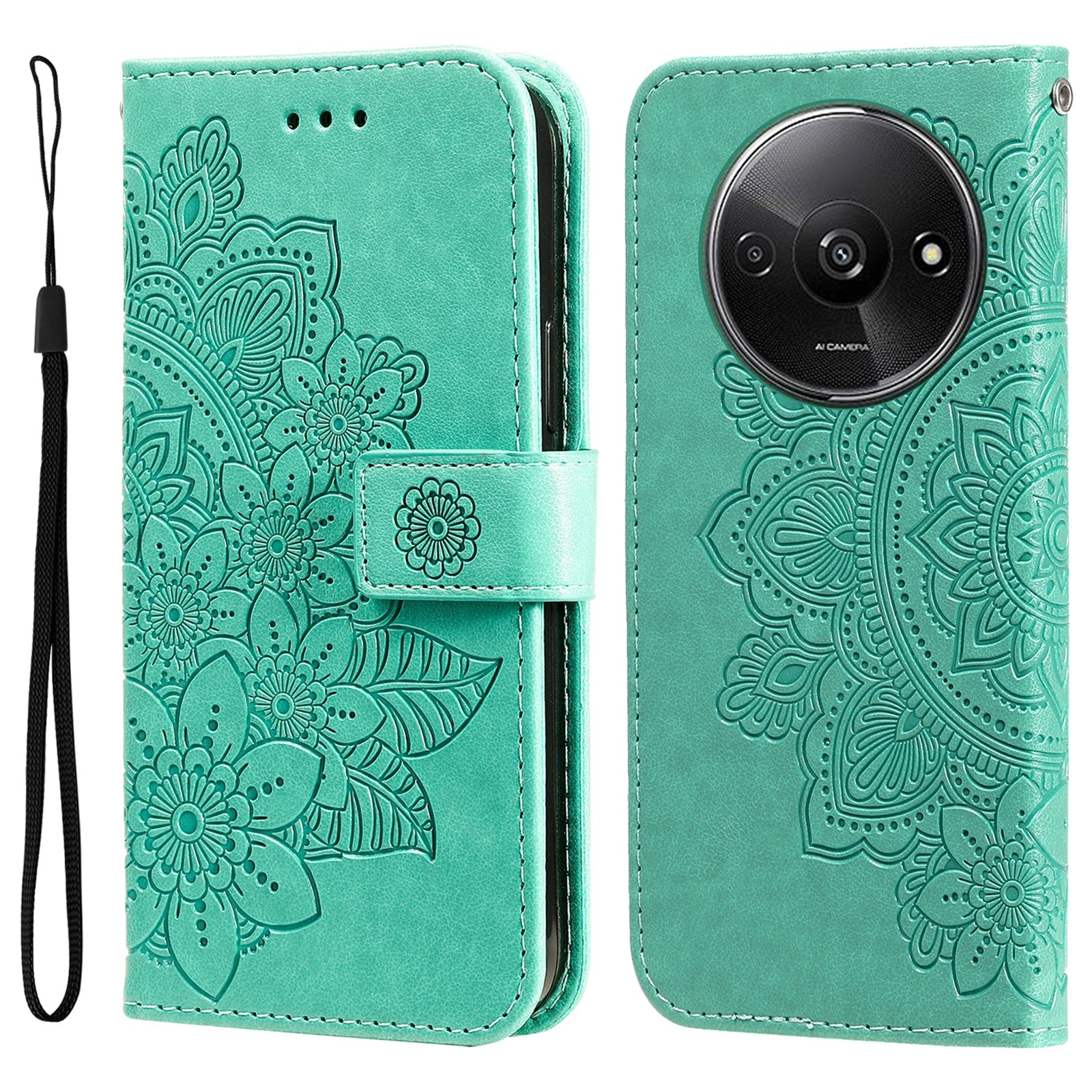 For Xiaomi Redmi A3 / Poco C61 4G Case PU Leather +TPU Phone Cover with Wallet Stand
