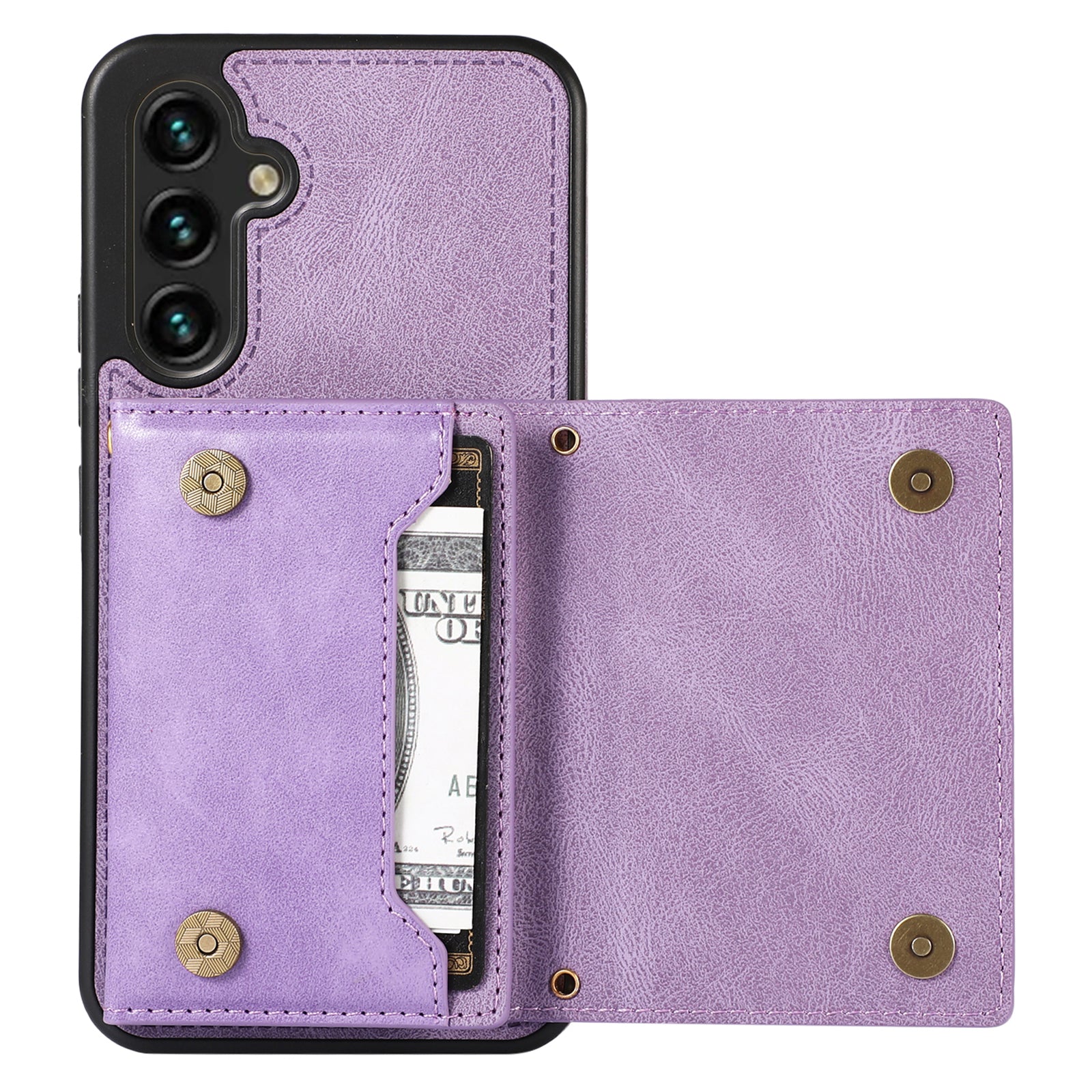 For Samsung Galaxy A14 5G / 4G Case RFID Blocking Wallet Leather Coated TPU Phone Cover
