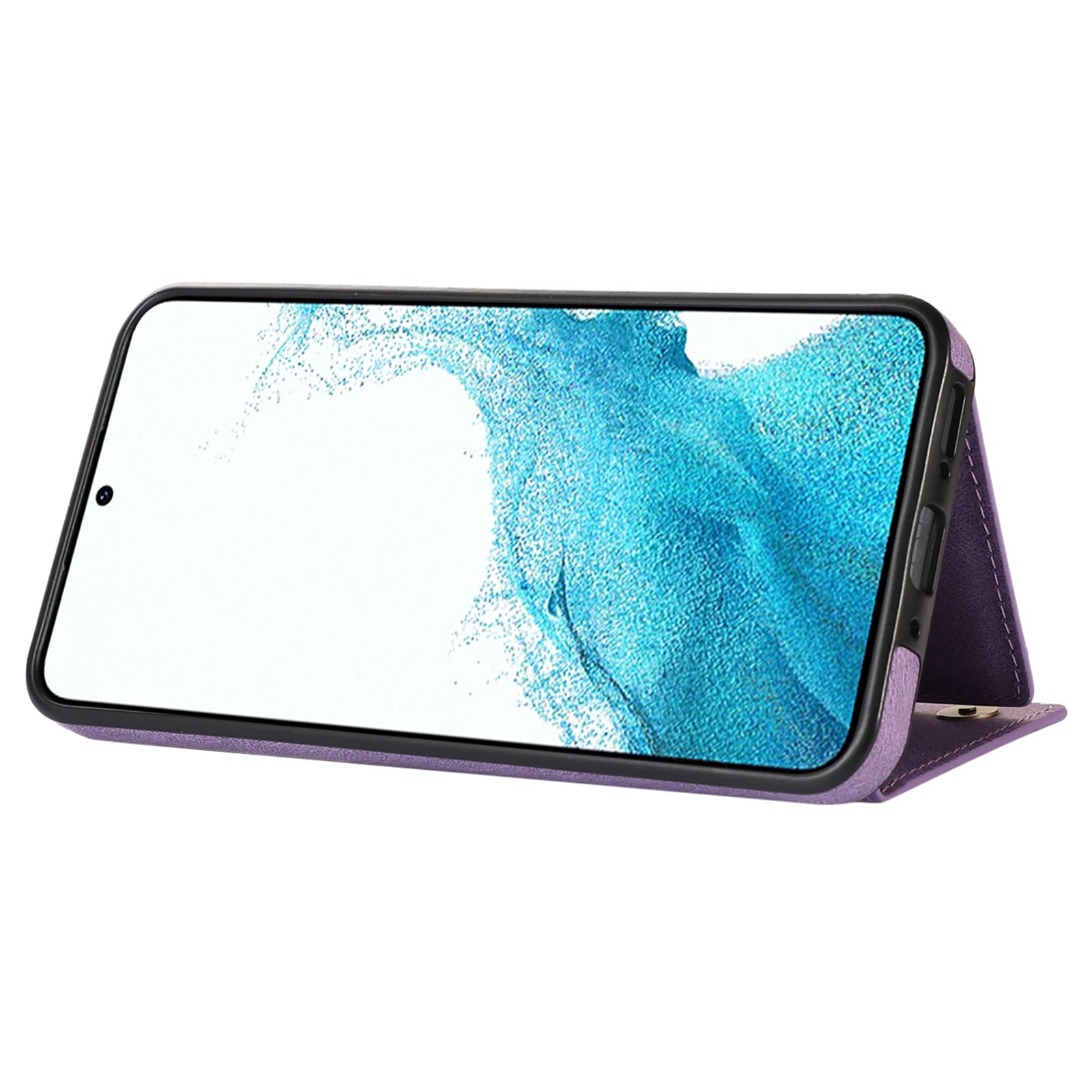For Samsung Galaxy A14 5G / 4G Case RFID Blocking Wallet Leather Coated TPU Phone Cover