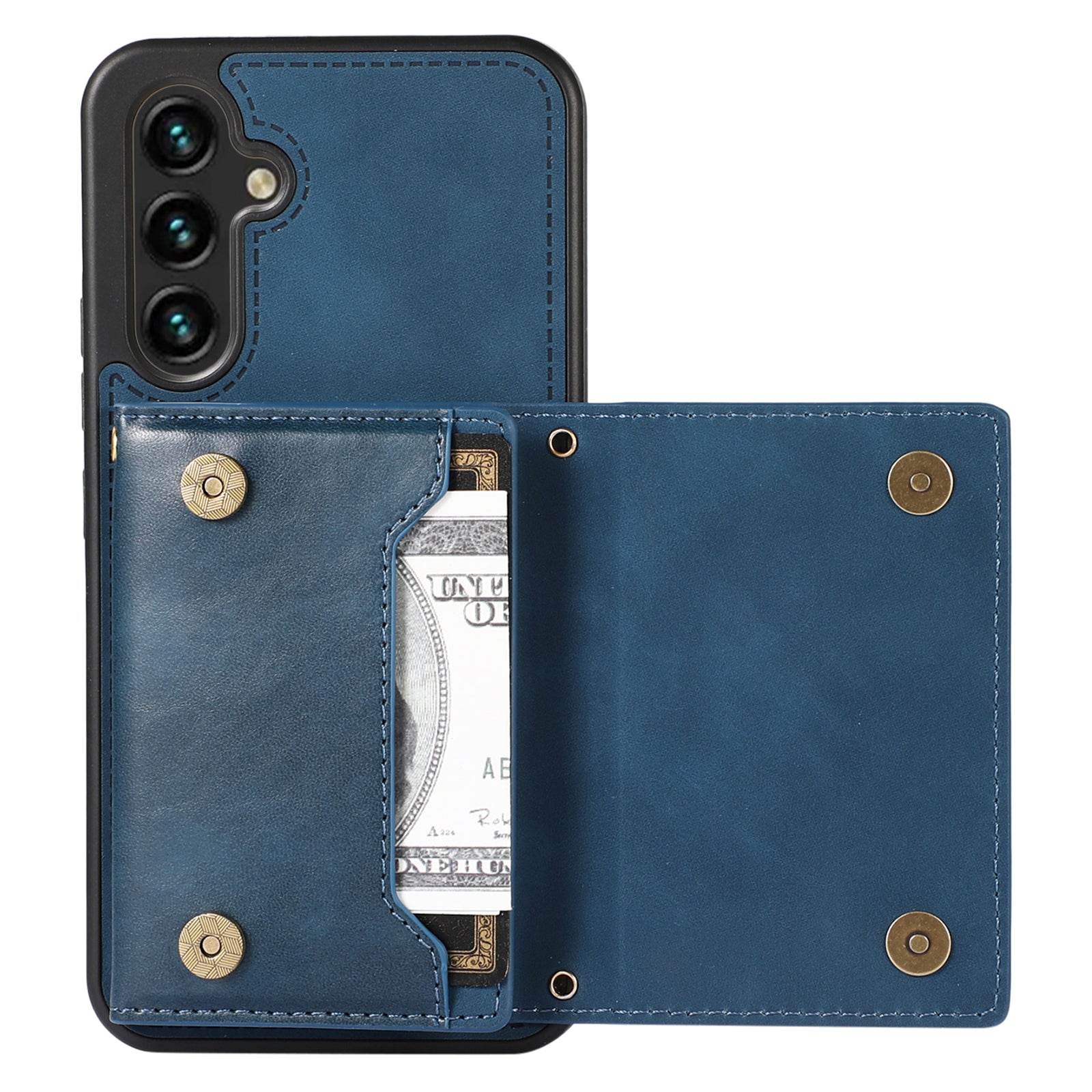 For Samsung Galaxy A54 5G Case TPU Leather Phone Cover RFID Blocking Wallet with Lanyard