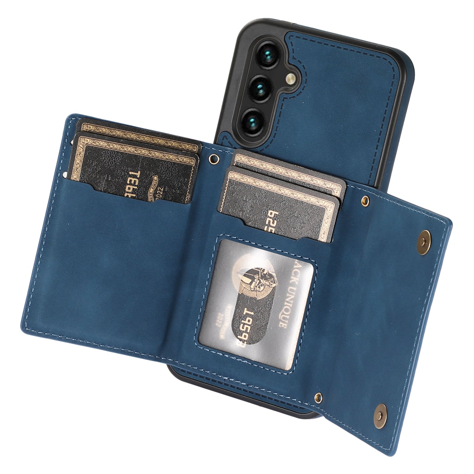 For Samsung Galaxy A54 5G Case TPU Leather Phone Cover RFID Blocking Wallet with Lanyard