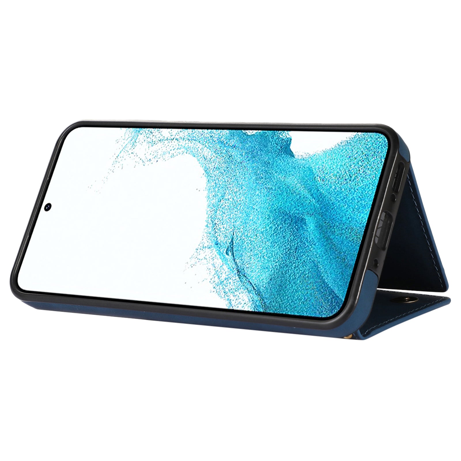 For Samsung Galaxy A54 5G Case TPU Leather Phone Cover RFID Blocking Wallet with Lanyard