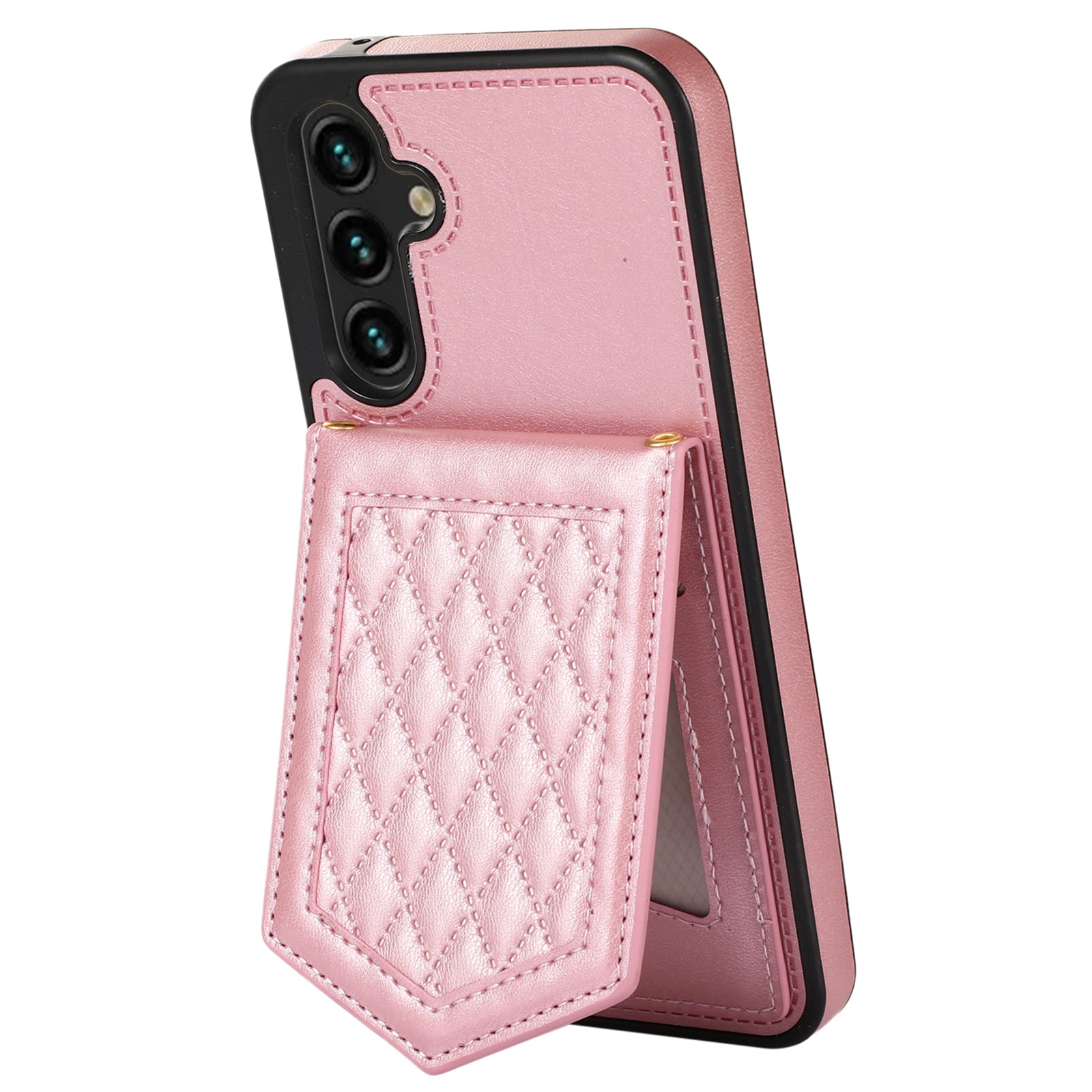 For Samsung Galaxy A14 5G / 4G Cover TPU Leather Phone Case RFID Blocking Hidden Mirror