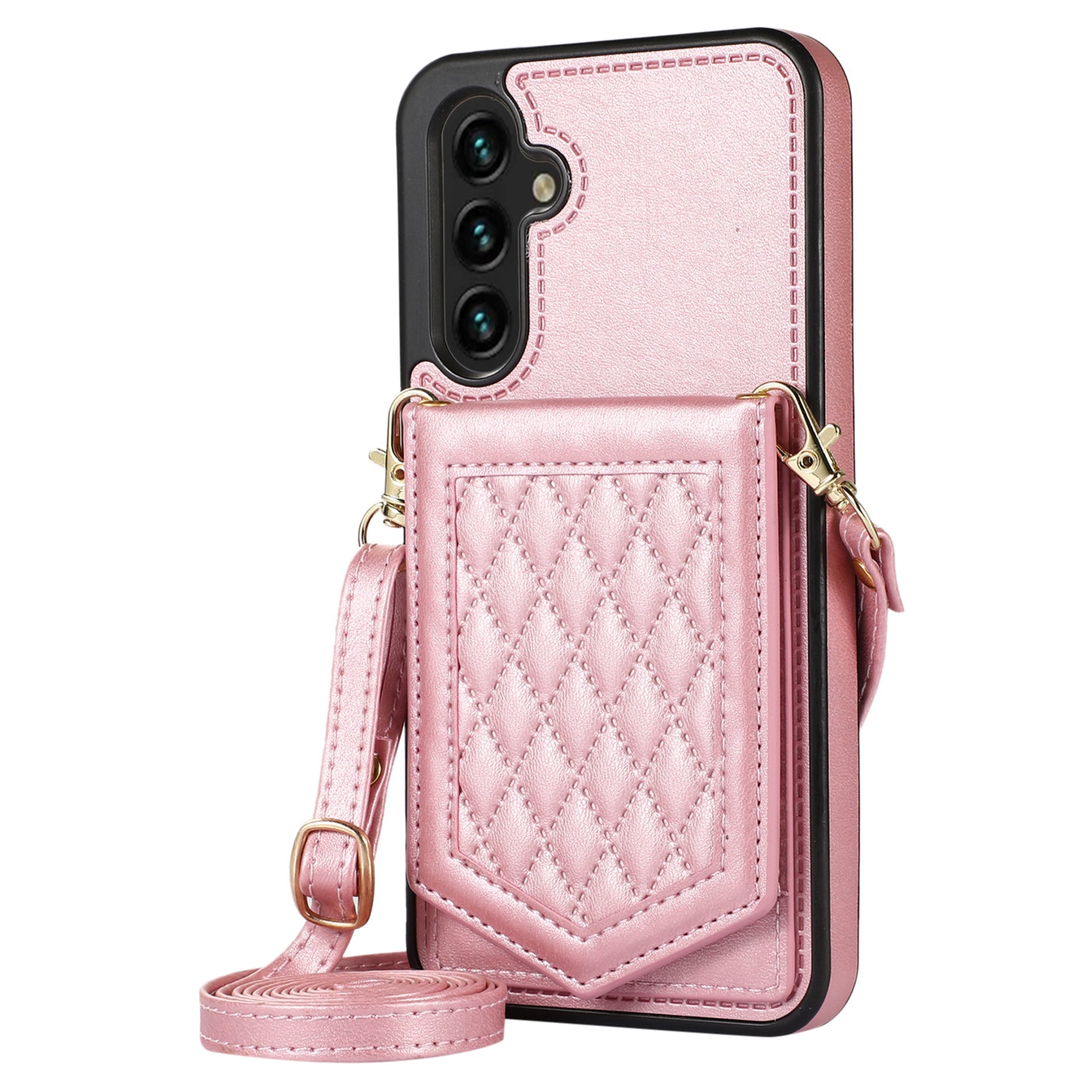 For Samsung Galaxy A14 5G / 4G Cover TPU Leather Phone Case RFID Blocking Hidden Mirror