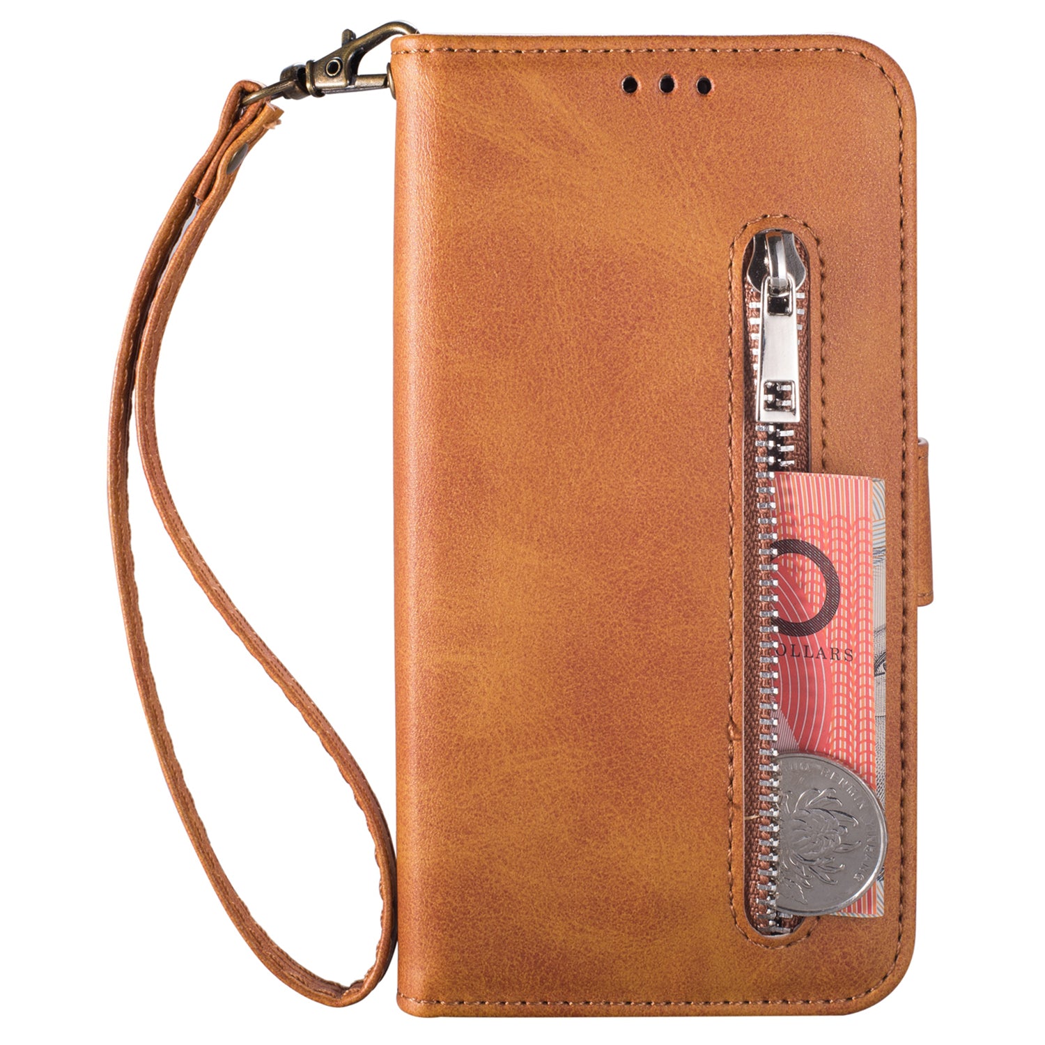 For Samsung Galaxy A15 4G / 5G Case Zipper Pocket Leather Wallet Phone Cover