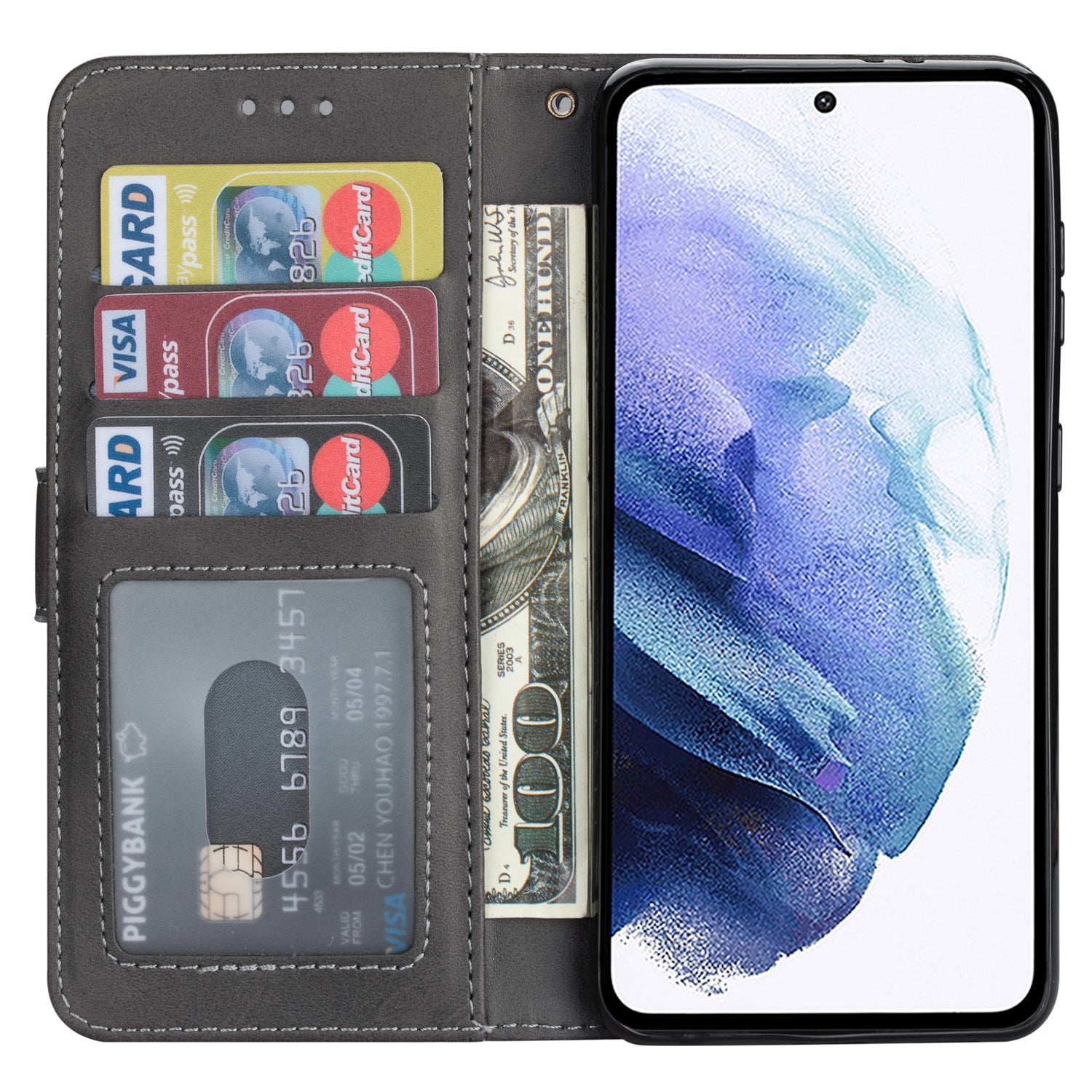 For Samsung Galaxy A35 5G Case with Strap Zipper Wallet PU Leather Stand Phone Cover
