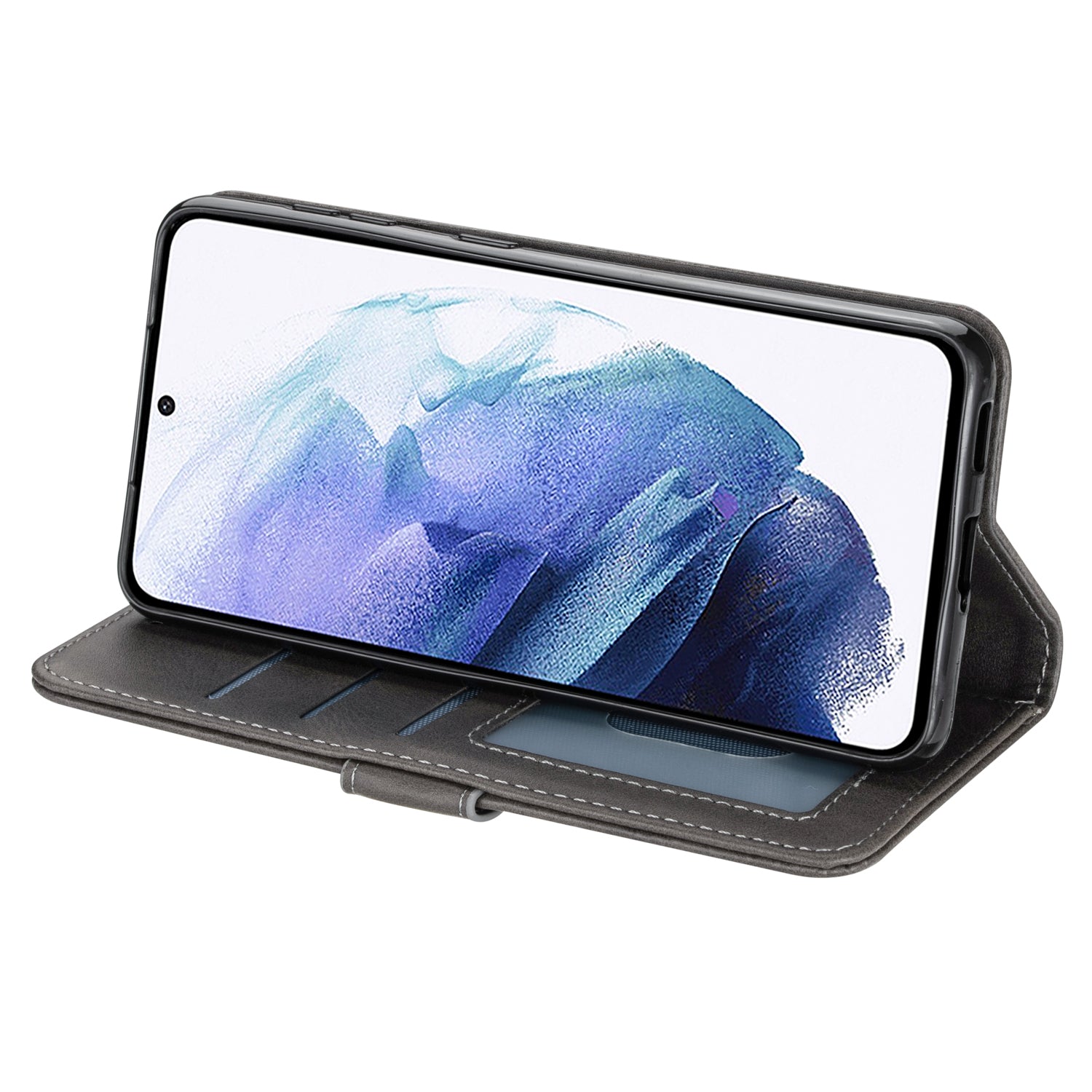 For Samsung Galaxy A35 5G Case with Strap Zipper Wallet PU Leather Stand Phone Cover