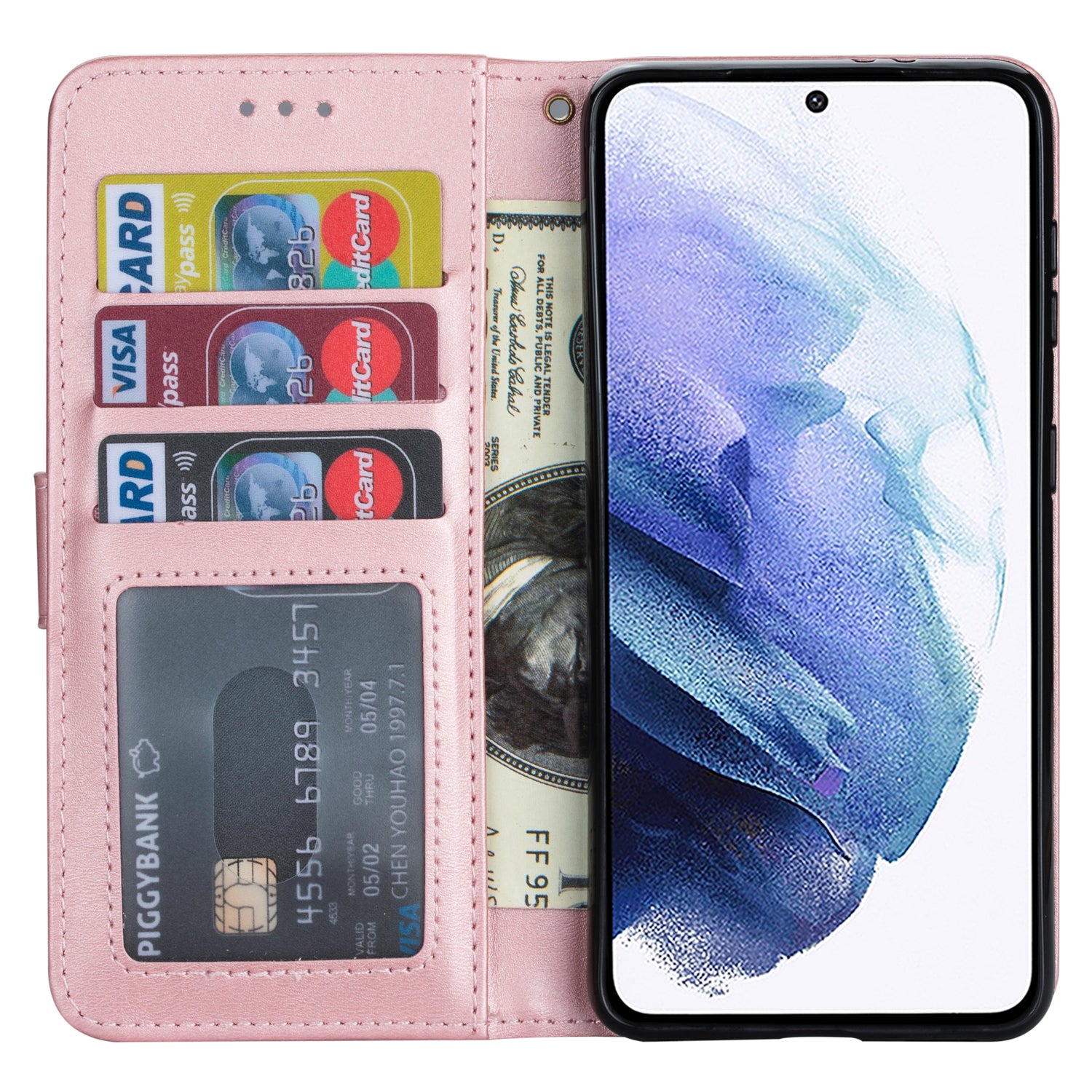 For Samsung Galaxy A05s 4G Leather Case Zipper Pocket Phone Cover with Wallet Stand