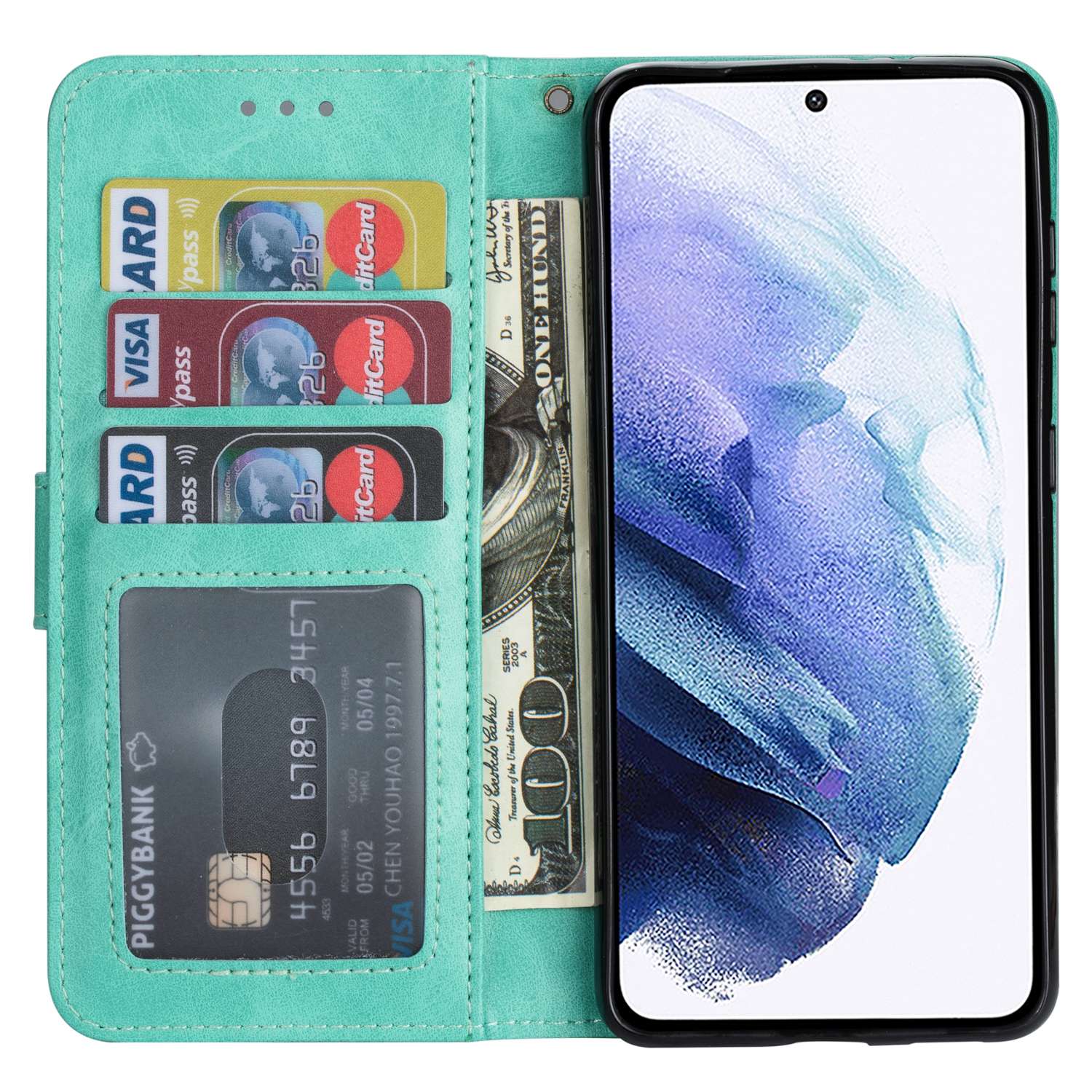 For Samsung Galaxy S23 FE Case Wallet Zipper Pocket Calf Texture Phone Leather Cover