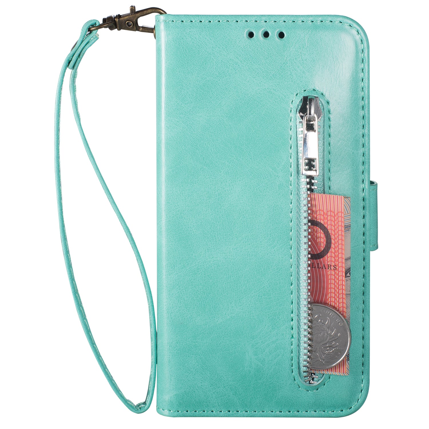 For Samsung Galaxy S23 FE Case Wallet Zipper Pocket Calf Texture Phone Leather Cover