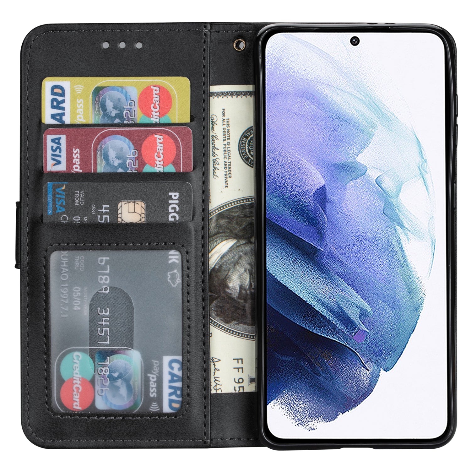 For Samsung Galaxy A24 4G (162.1 x 77.6 x 8.3mm) Case PU Leather Zipper Wallet Phone Cover