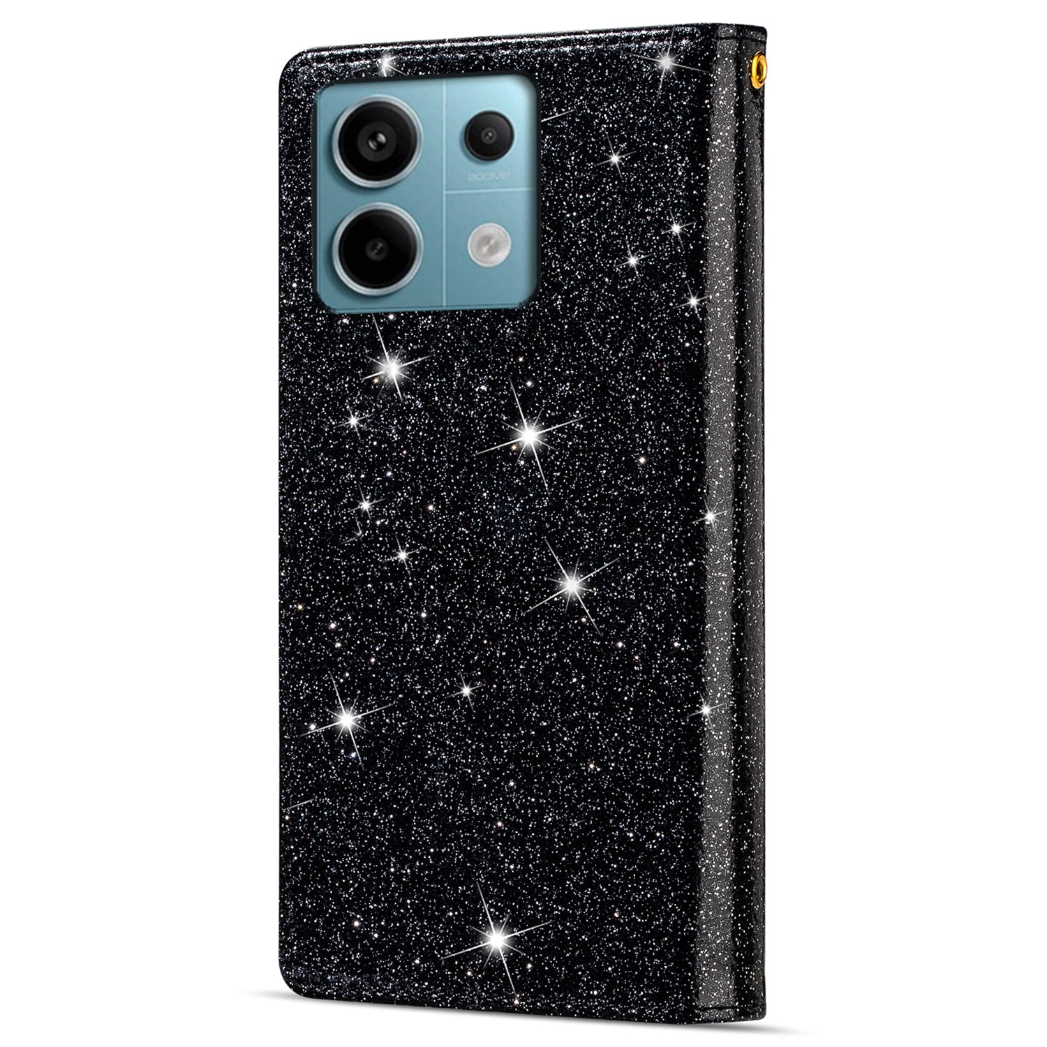 For Xiaomi Redmi Note 13 5G Case Zipper Wallet PU Leather Glitter Phone Cover