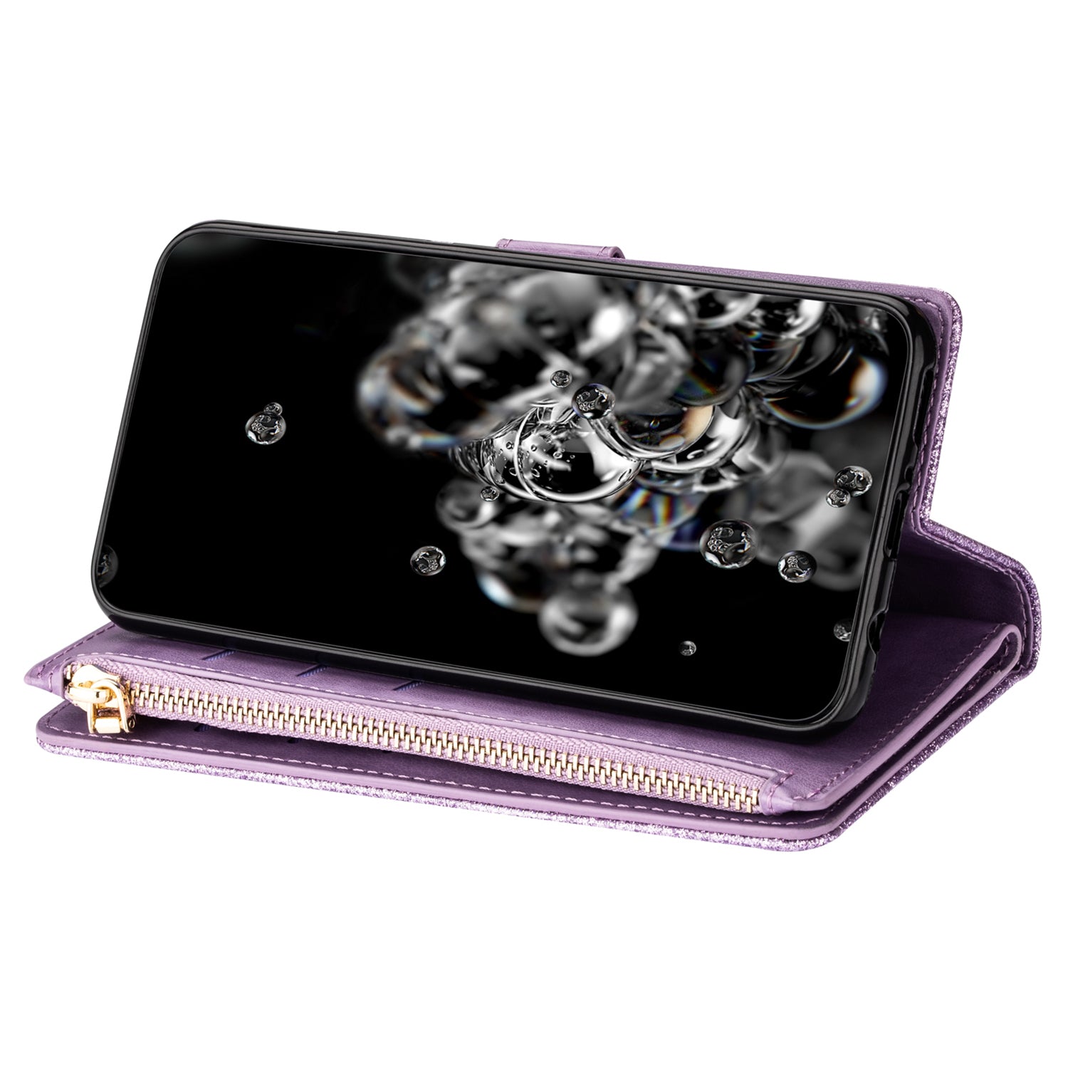 For Samsung Galaxy A35 5G Leather Case Zipper Wallet Phone Cover with Folding Stand