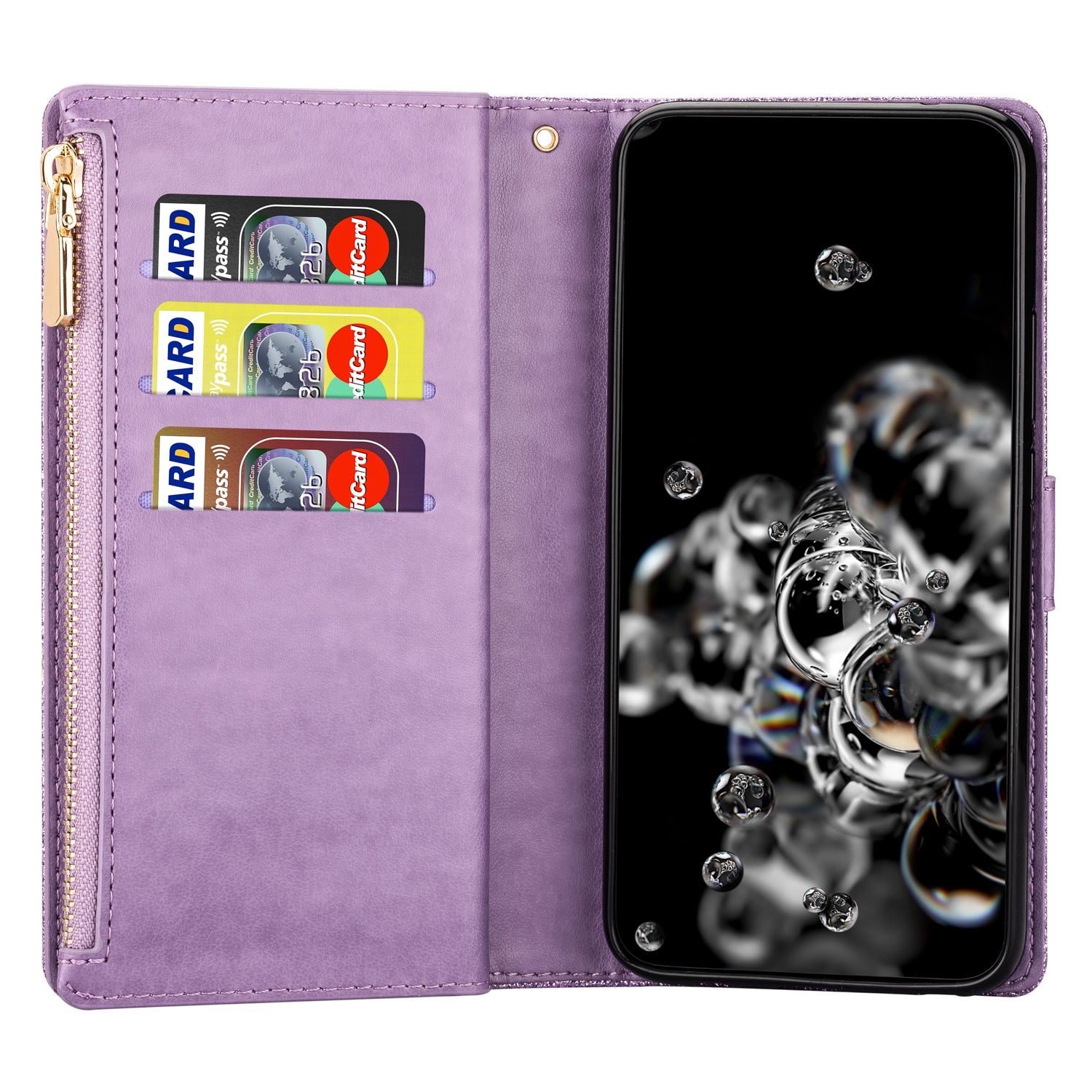 For Samsung Galaxy A35 5G Leather Case Zipper Wallet Phone Cover with Folding Stand