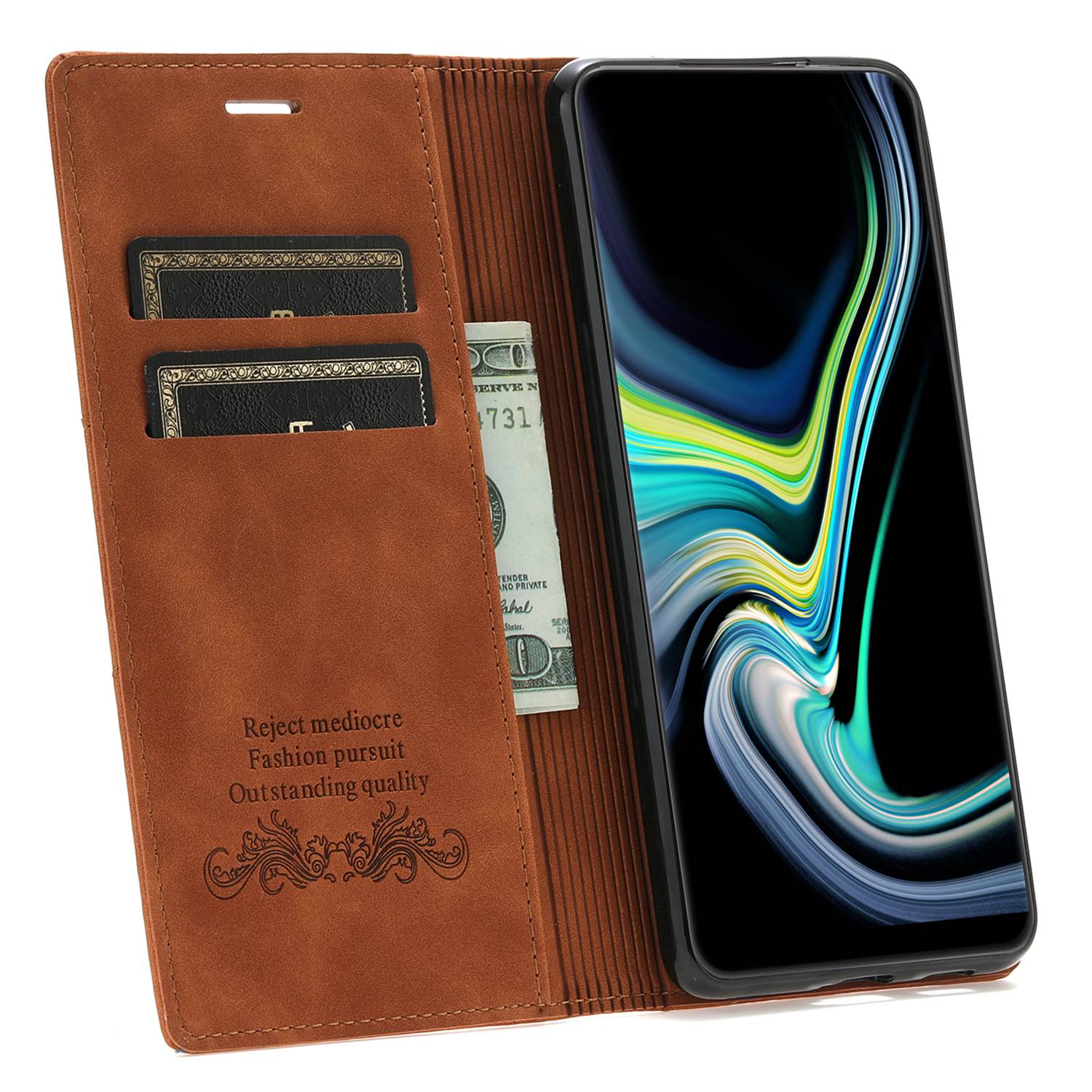For Samsung Galaxy A25 5G (Global) (161.0 x 76.5 x 8.3mm) Case Leather Wallet Cover Magnetic Closing