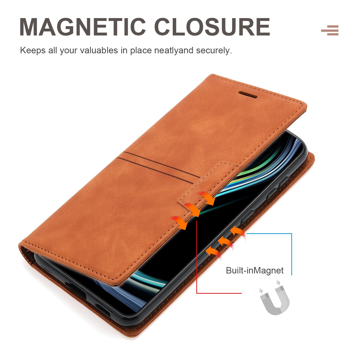 For Samsung Galaxy A25 5G (Global) (161.0 x 76.5 x 8.3mm) Case Leather Wallet Cover Magnetic Closing