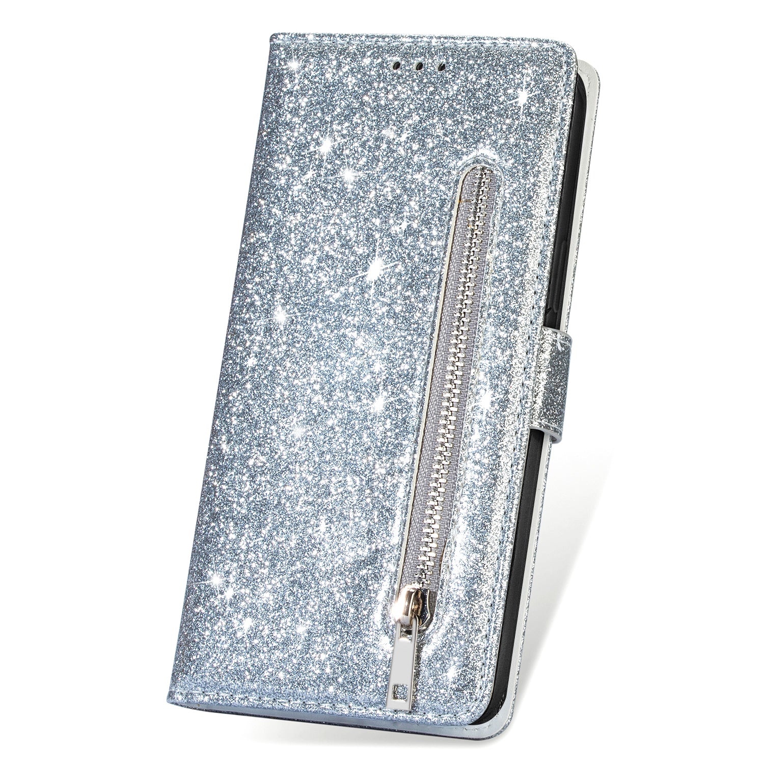 For Xiaomi Redmi Note 13 Pro 5G / Poco X6 5G Case Glitter Zipper Leather Cover with Wallet