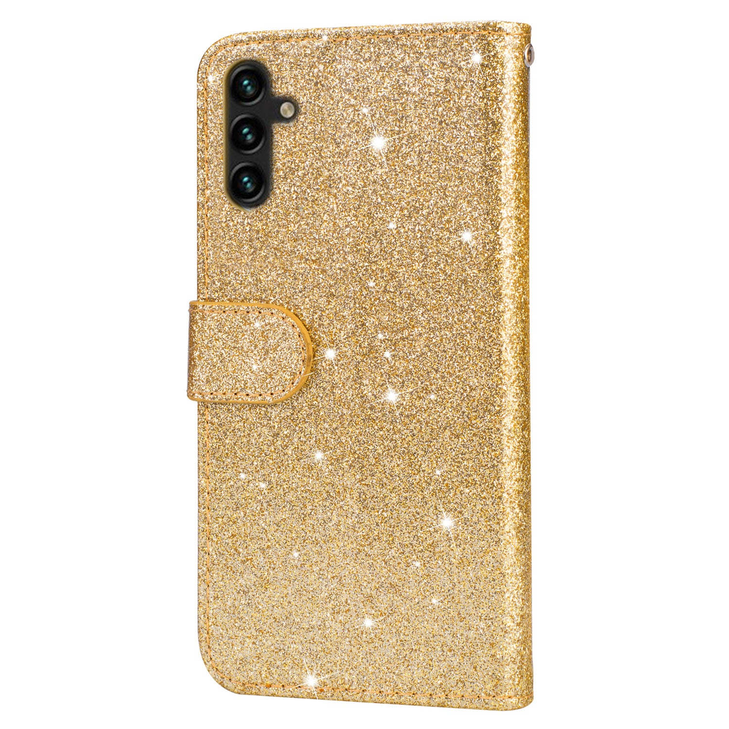 For Samsung Galaxy S23 FE Case Zipper Pocket Glitter Leather Phone Cover