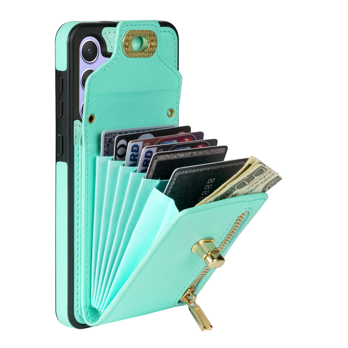For Samsung Galaxy S23 FE Case Leather + TPU Crossbody Phone Card Bag